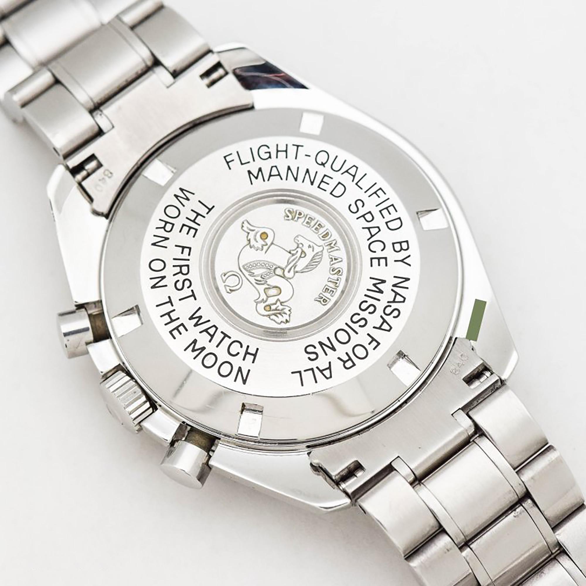 Women's or Men's Omega Speedmaster Moon Stainless Steel Watch, 2000 For Sale