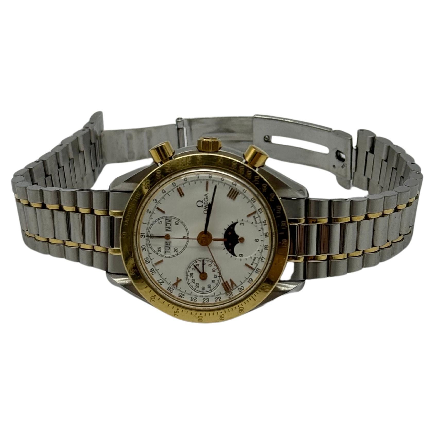 Omega Speedmaster Moonphase Certified


This Omega Speedmaster Moonphase Certified Golden Gate Chronograph is a rare and elegant model from 1990, blending Omega’s iconic Speedmaster design with moonphase functionality and chronograph precision. The