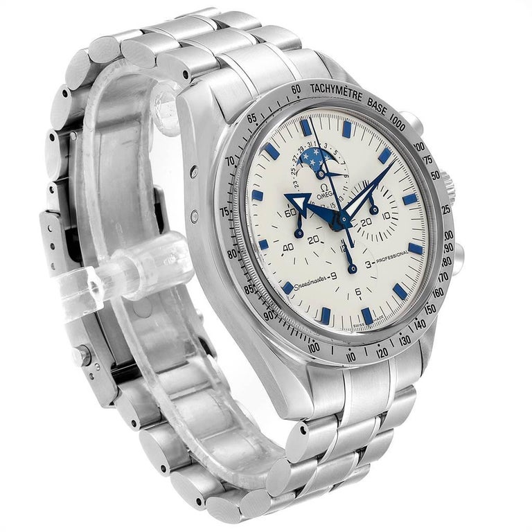 omega speedmaster moonphase blue