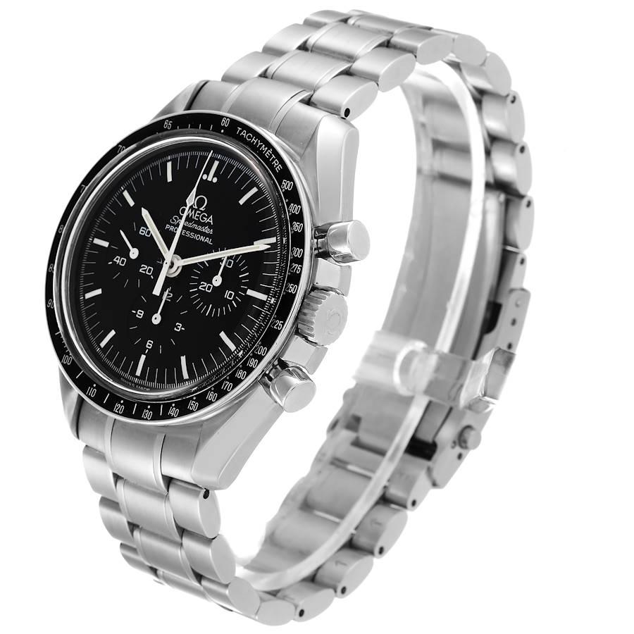 Men's Omega Speedmaster MoonWatch Chronograph Black Dial Mens Watch 3570.50.00 For Sale