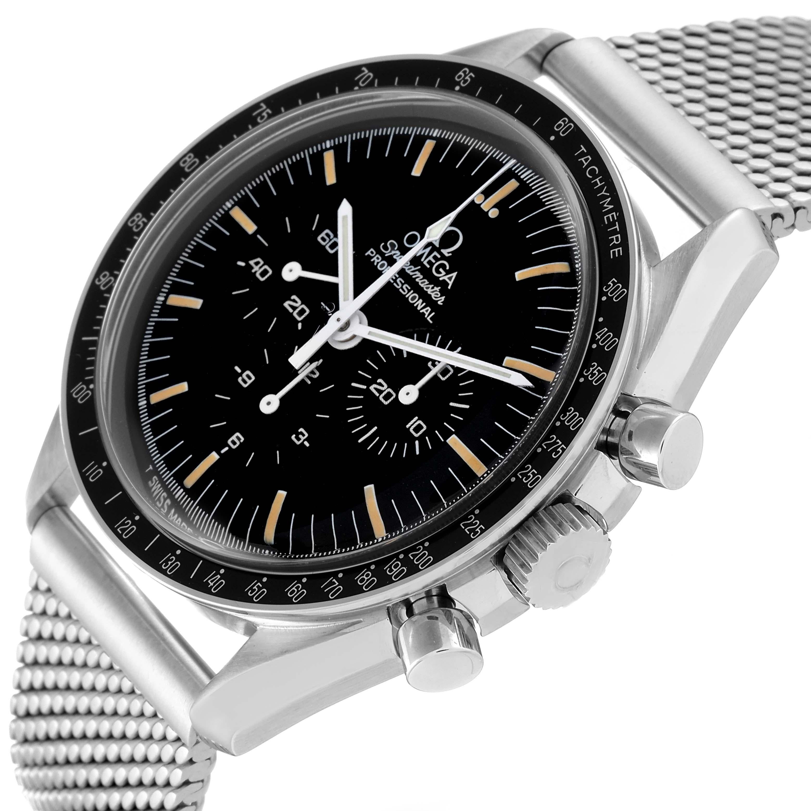 Omega Speedmaster MoonWatch Chronograph Black Dial Steel Mens Watch 3570.50.00 For Sale 1