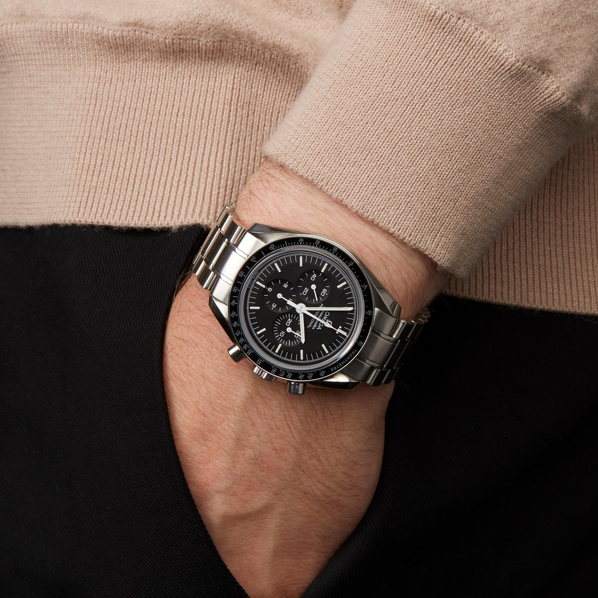 Omega Speedmaster Moonwatch Chronograph Stainless Steel Wristwatch 4