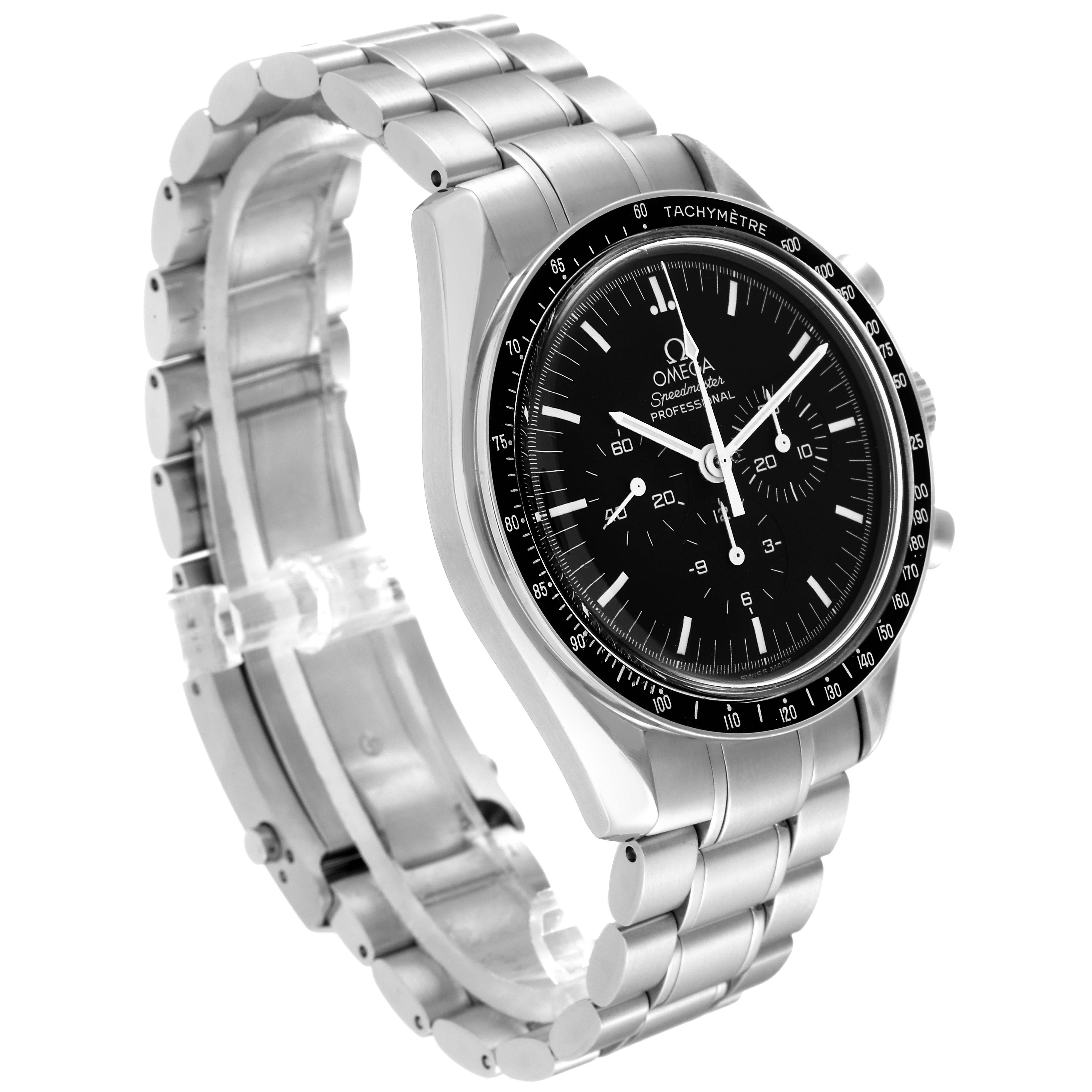 Omega Speedmaster MoonWatch Chronograph Steel Mens Watch 3570.50.00 Box Card For Sale 1