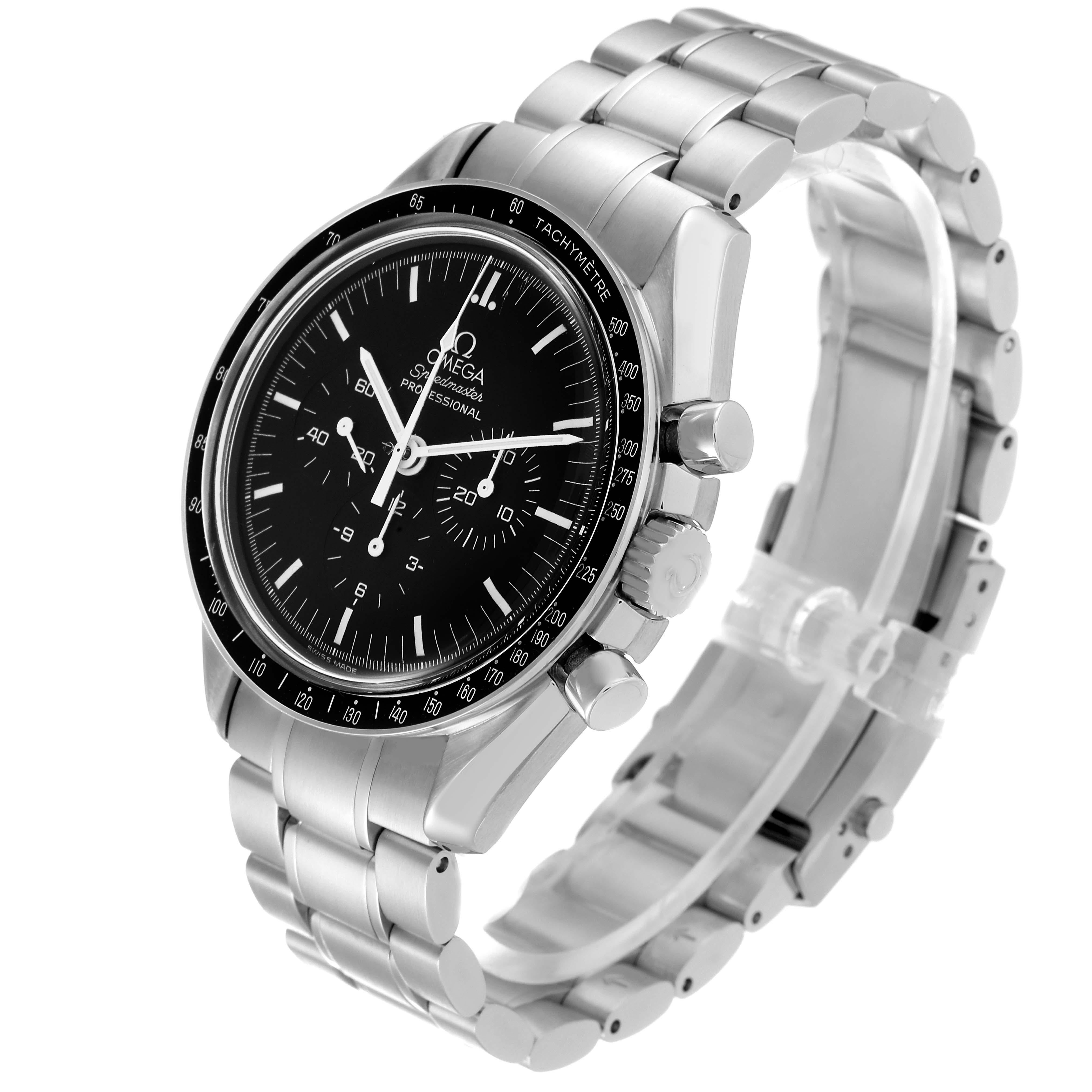 Omega Speedmaster MoonWatch Chronograph Steel Mens Watch 3570.50.00 Box Card For Sale 3