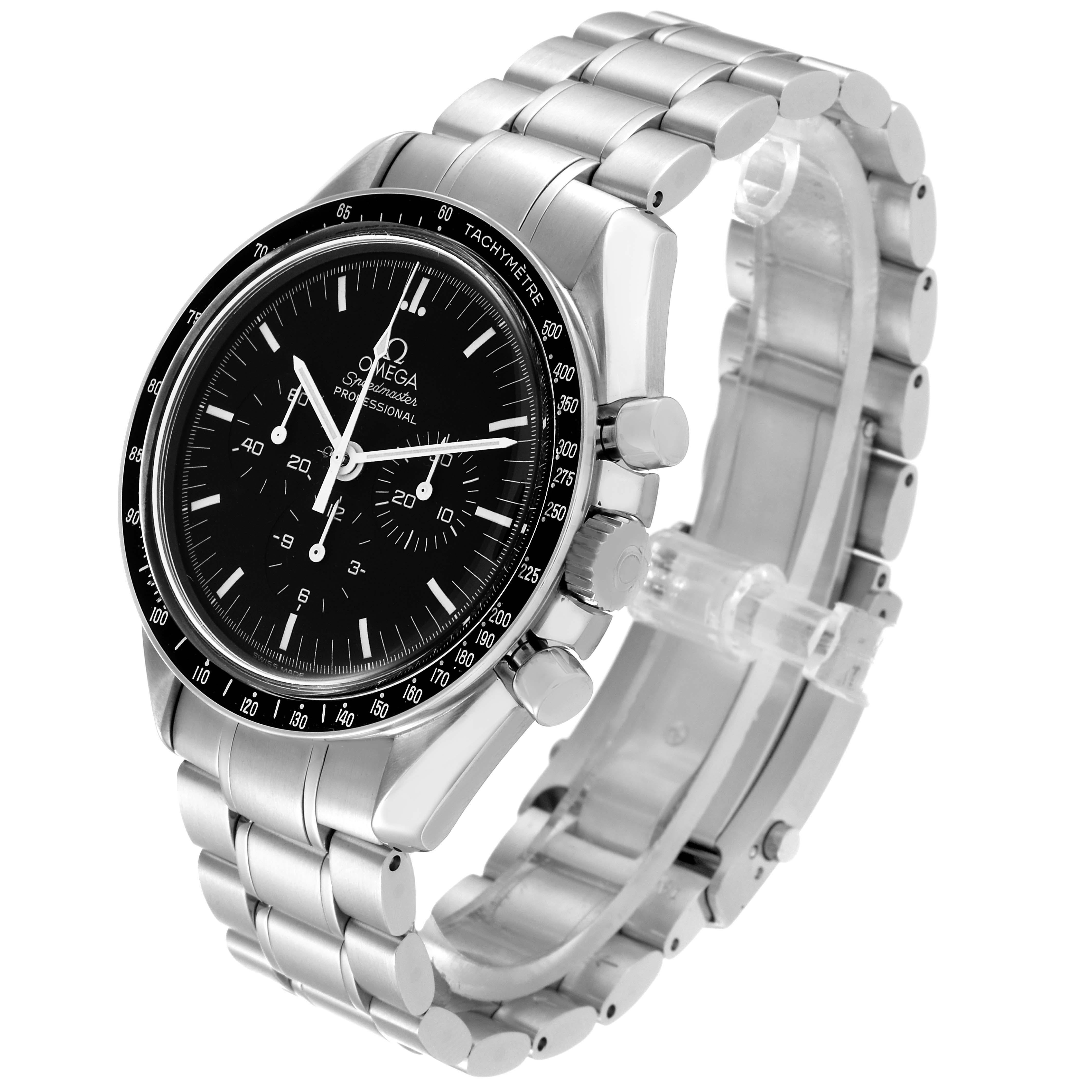 Omega Speedmaster MoonWatch Chronograph Steel Mens Watch 3570.50.00 Box Card For Sale 3