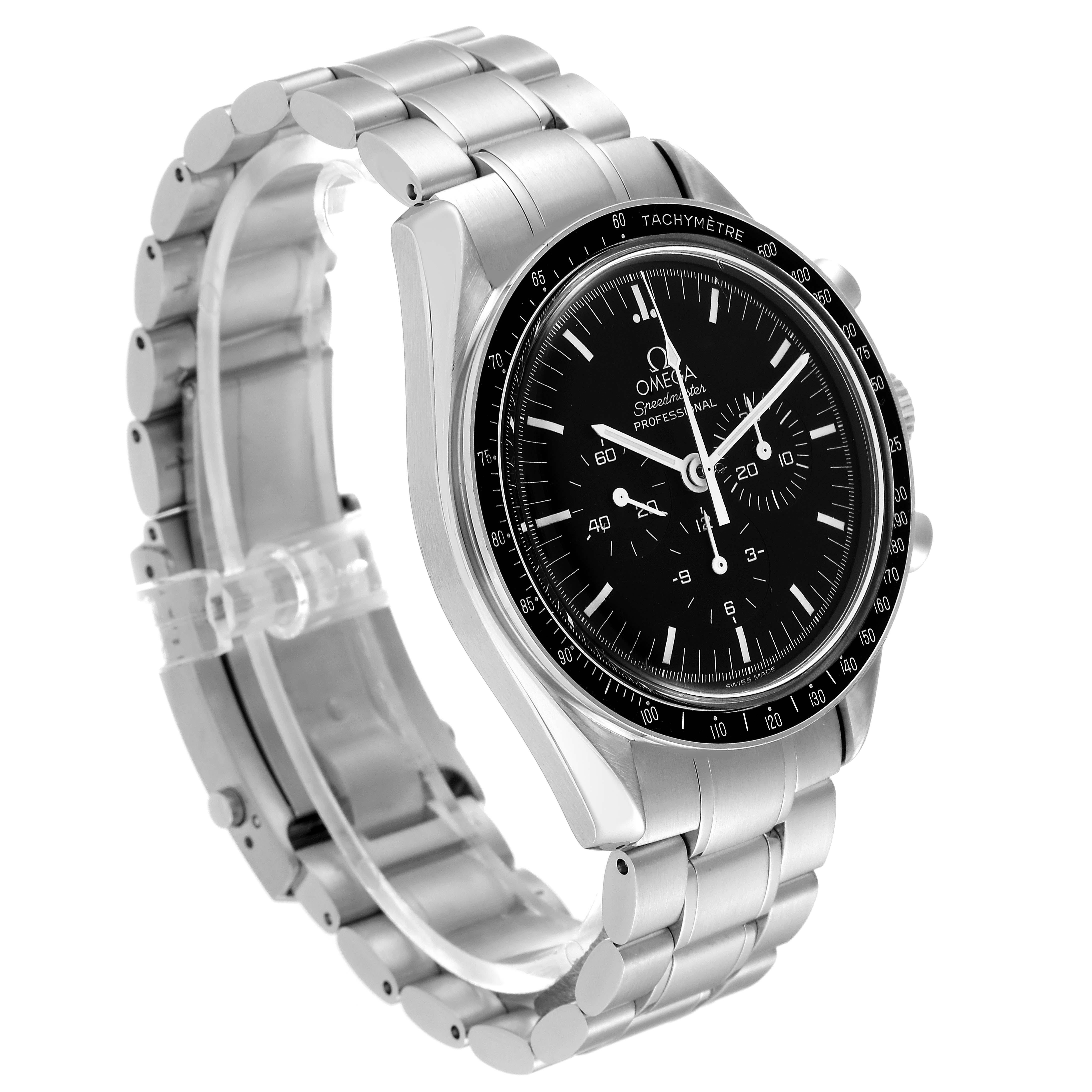 Omega Speedmaster MoonWatch Chronograph Steel Mens Watch 3570.50.00 Box Card For Sale 4