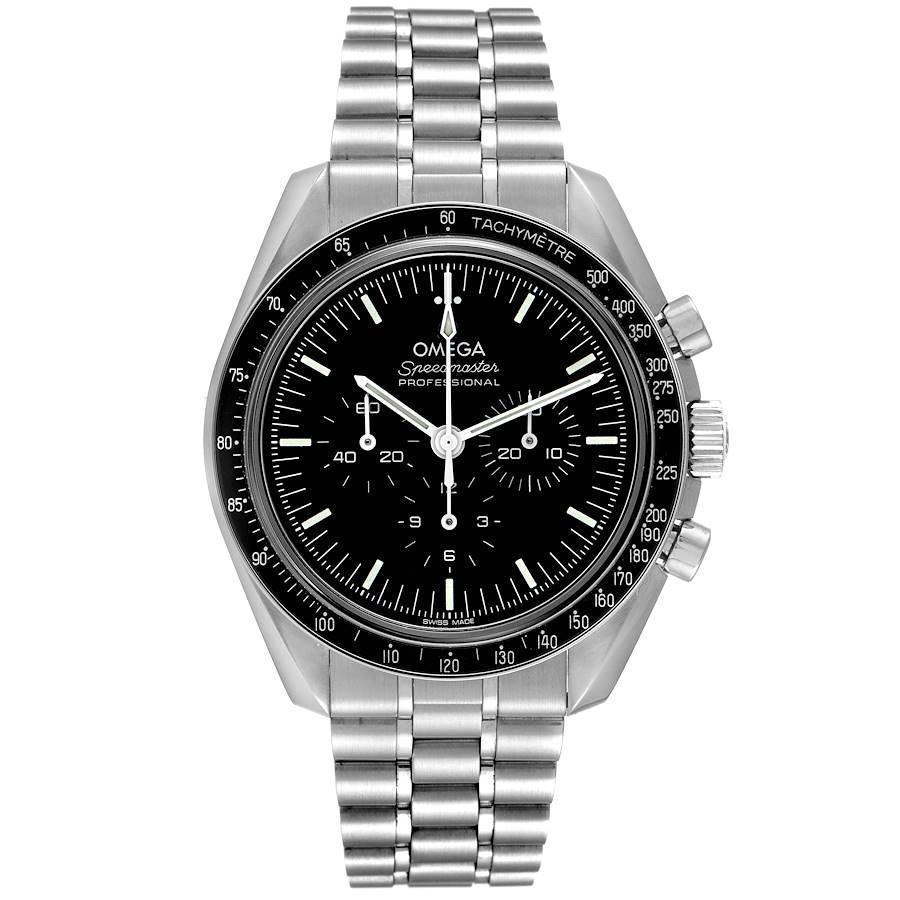 Omega Speedmaster Moonwatch Professional Watch 310.30.42.50.01.002 Unworn. Manual winding chronograph movement. Stainless steel round case 42 mm in diameter. Omega logo on a crown. Stainless steel bezel with tachymeter function. Scratch resistant