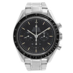 Retro Omega Speedmaster Moonwatch Black Dial Hand Wind Watch 345.0022.100