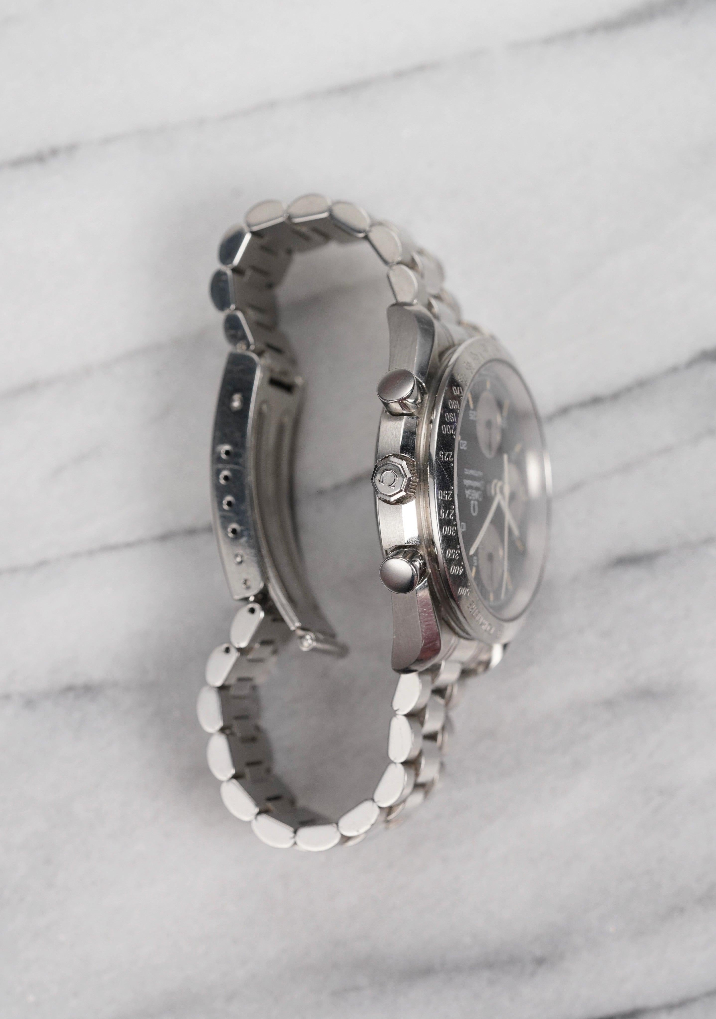 Women's or Men's Omega Speedmaster Panda Dial Watch in Steel, 2000s For Sale