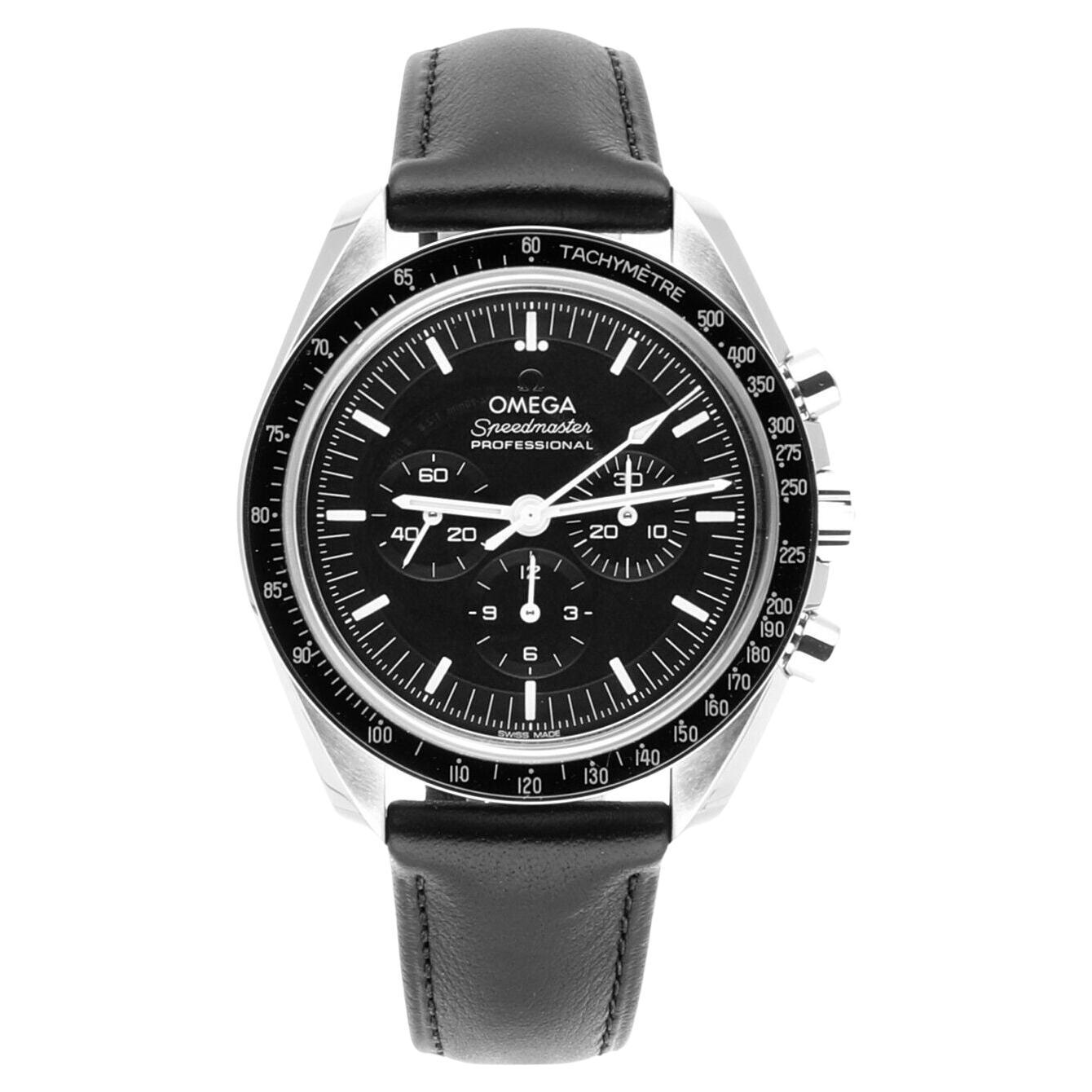 Omega Speedmaster Professional Moonwatch Chronograph Schwarzes Zifferblatt 31032425001002 im Angebot