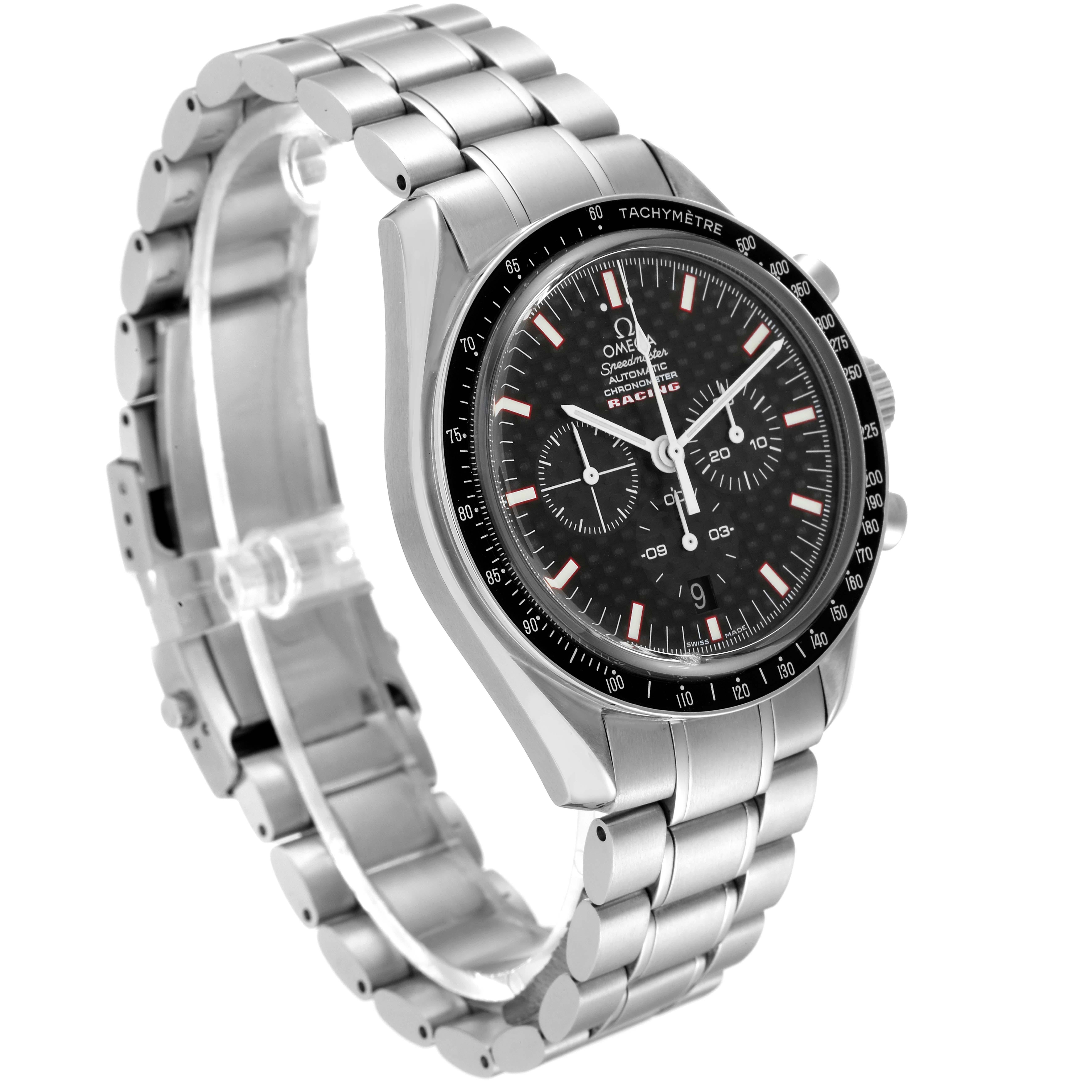 Omega Speedmaster Professional Racing Steel Mens Watch 3552.59.00 Box Card In Excellent Condition For Sale In Atlanta, GA