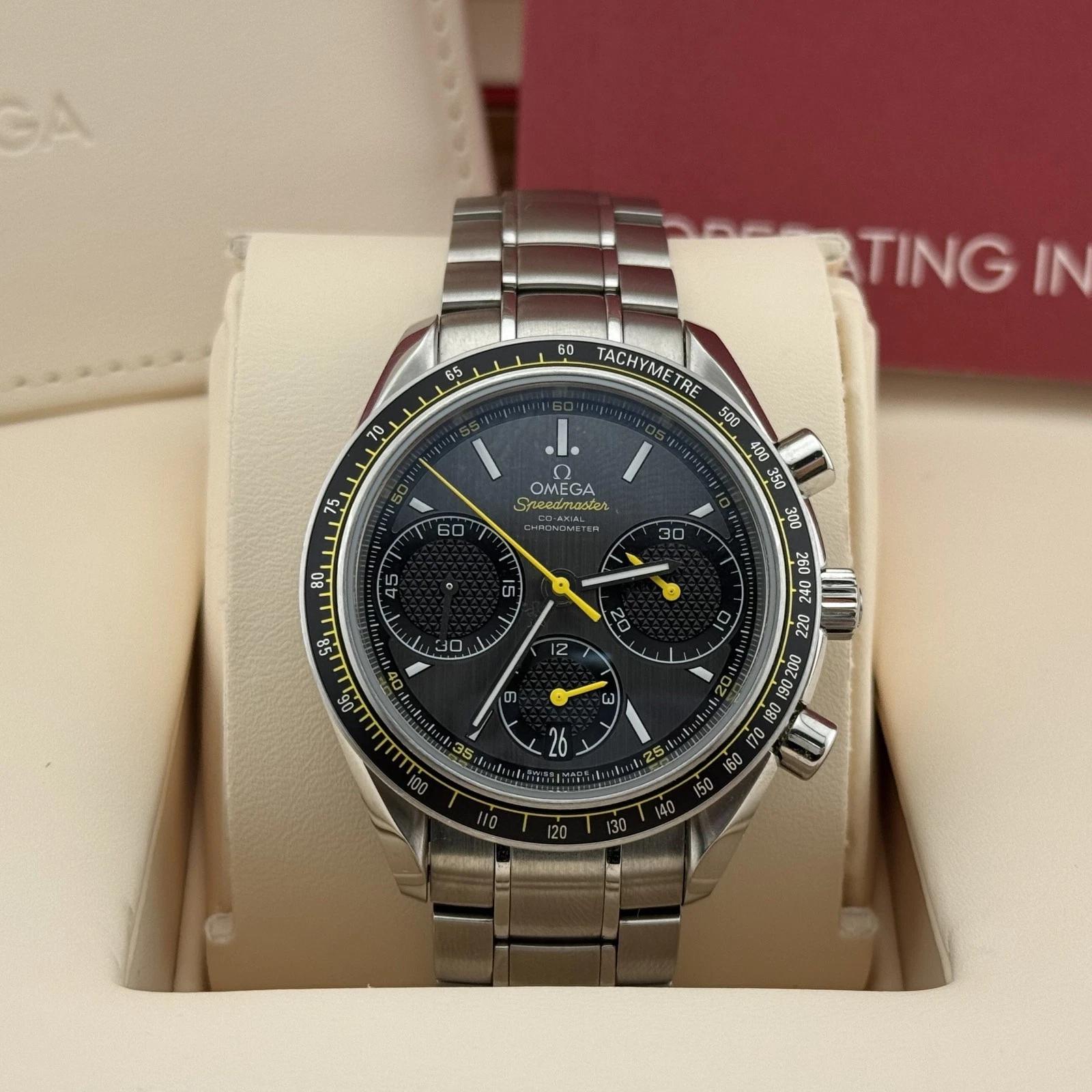 Omega Speedmaster Racing 32630405006001 40mm Co-Axial Stainless Quadrante Grigio In condizioni ottime in vendita a San Diego, CA