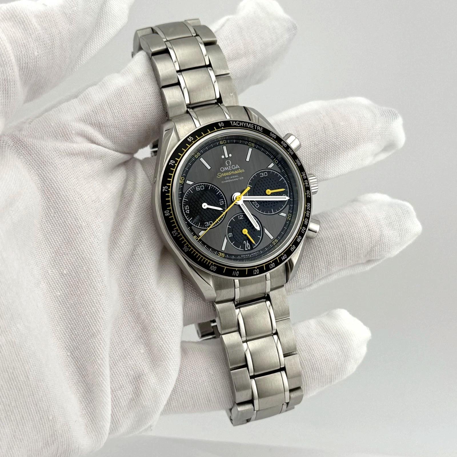 Uomo Omega Speedmaster Racing 32630405006001 40mm Co-Axial Stainless Quadrante Grigio in vendita