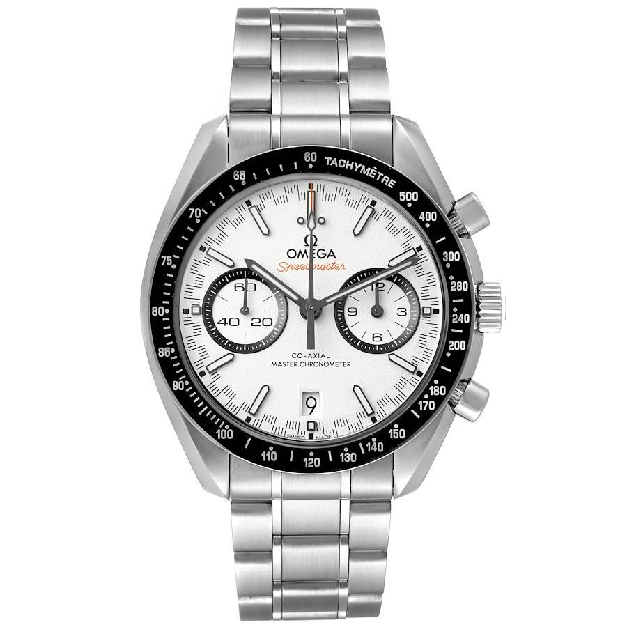 Omega Speedmaster Racing Anti-Magnetic Mens Watch 329.30.44.51.04.001 Box Card. Automatic self-winding chronograph movement with column wheel and Co-Axial escapement. Certified Master chronometer, resistant to magnetic fieldsreaching 15,000 gauss.