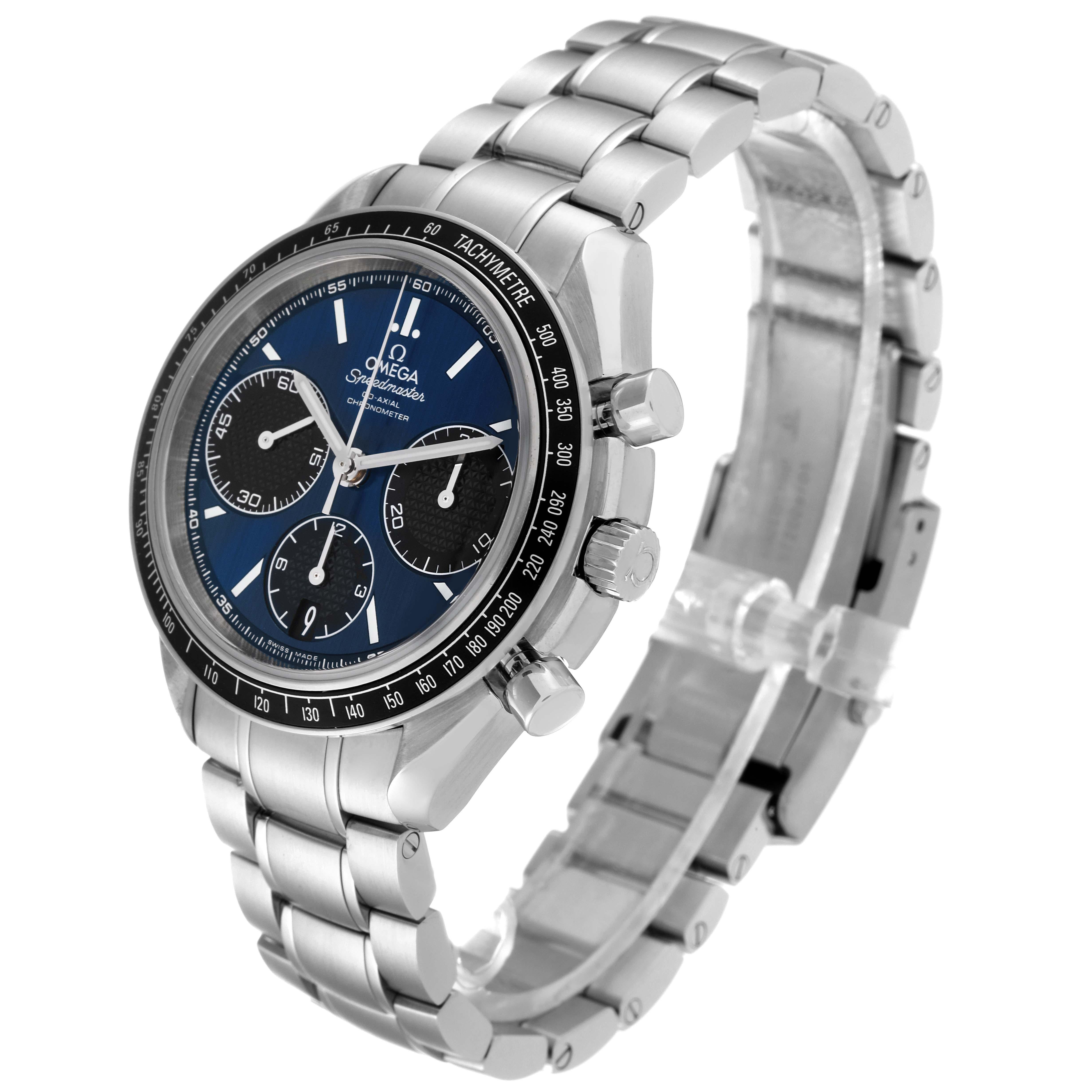  Omega Speedmaster Racing Blue Dial Steel Mens Watch 326.30.40.50.03.001 Box Card Pour hommes 