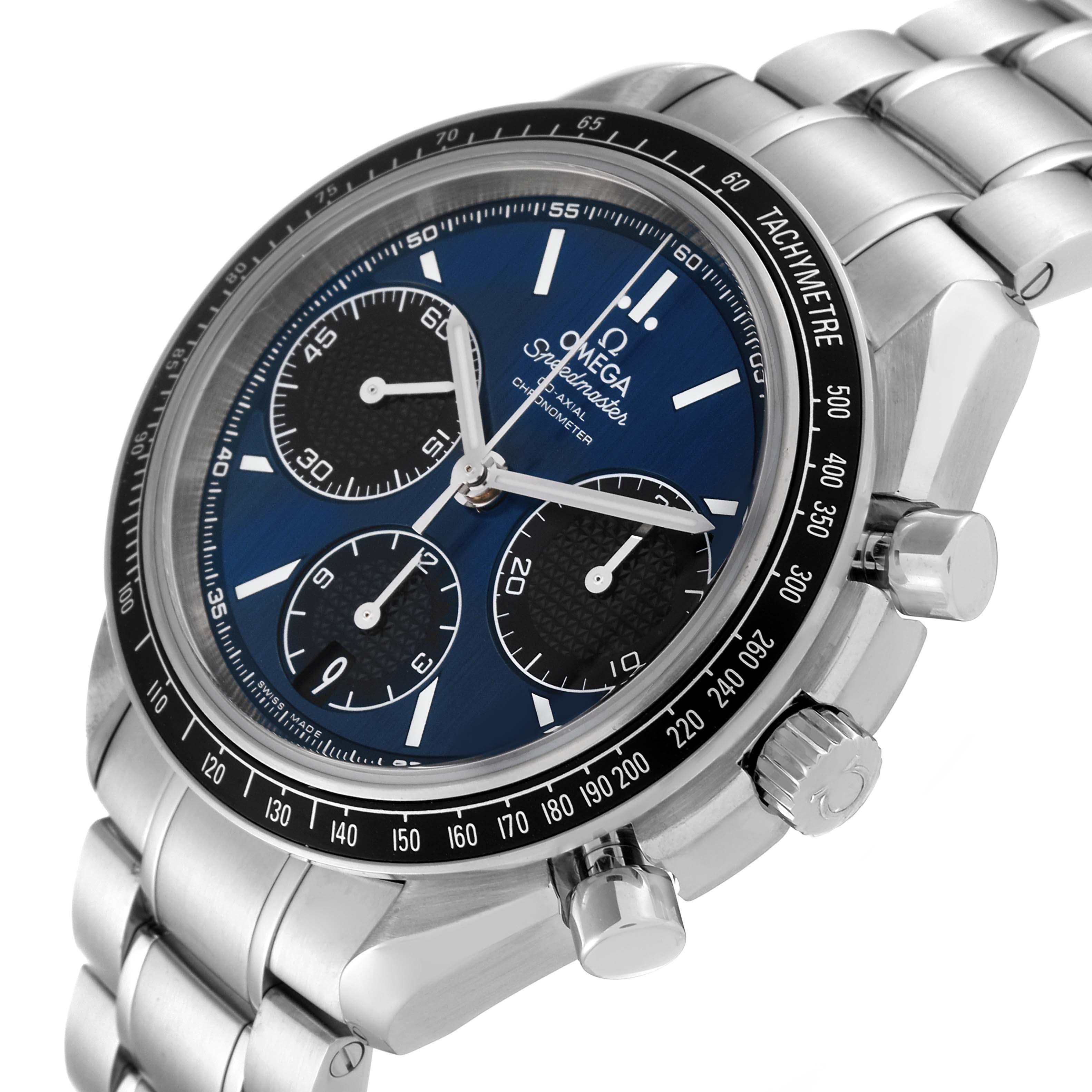 Omega Speedmaster Racing Blue Dial Steel Mens Watch 326.30.40.50.03.001 Box Card 1