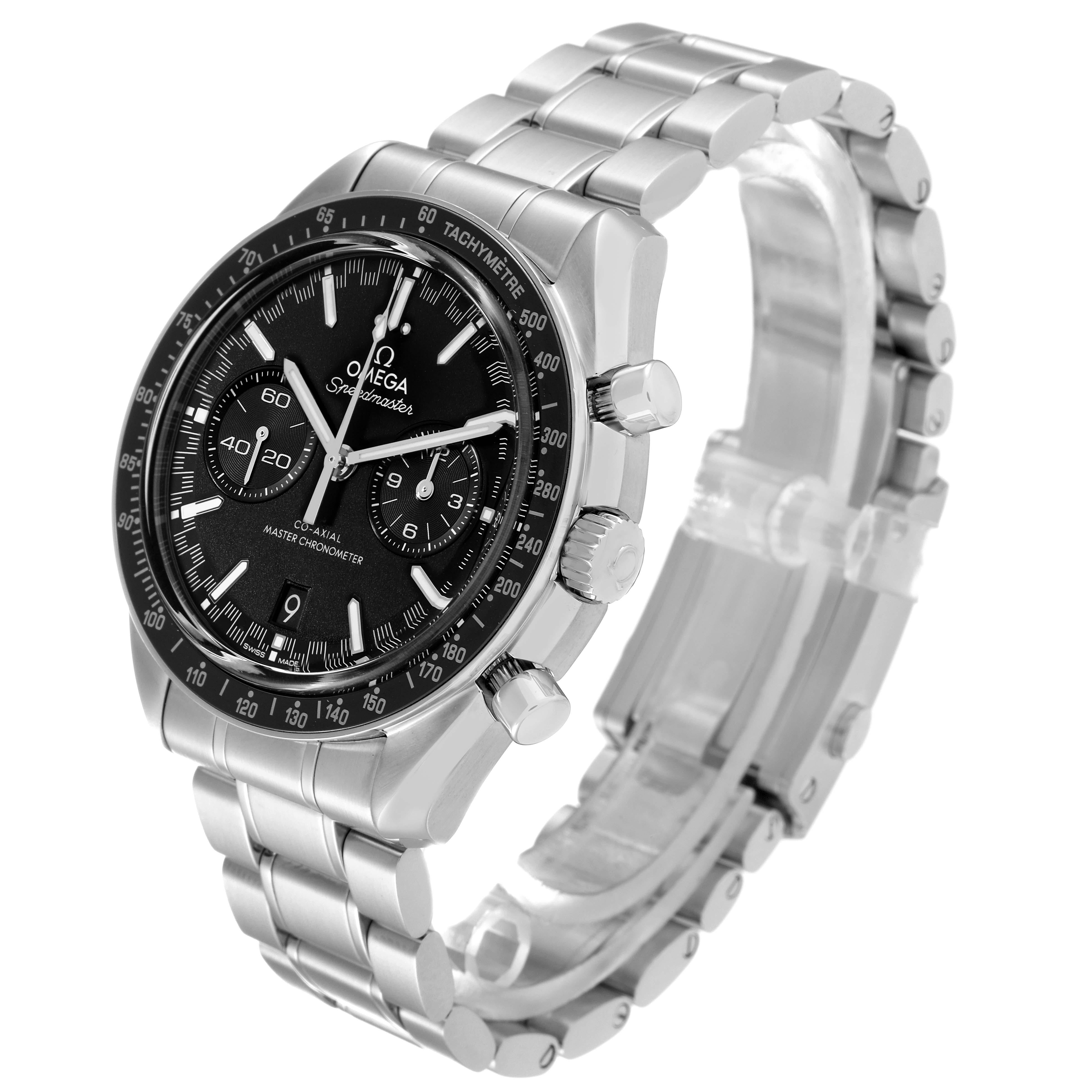 Men's Omega Speedmaster Racing Co-Axial 44 Steel Watch 329.30.44.51.01.001 Box Card For Sale