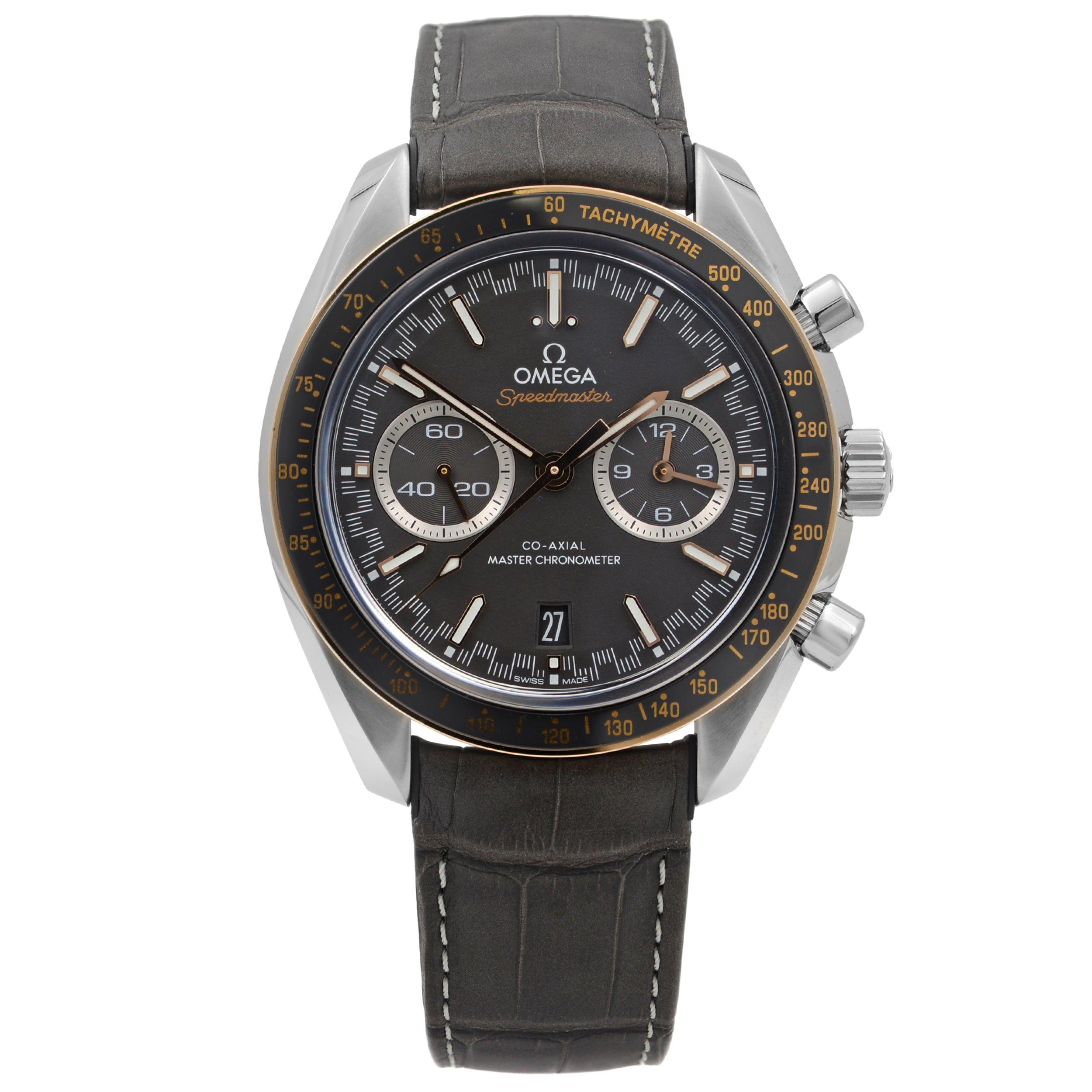 Omega Montre Speedmaster Racing en acier avec cadran gris et or, pour hommes 329.23,44,51,06.001