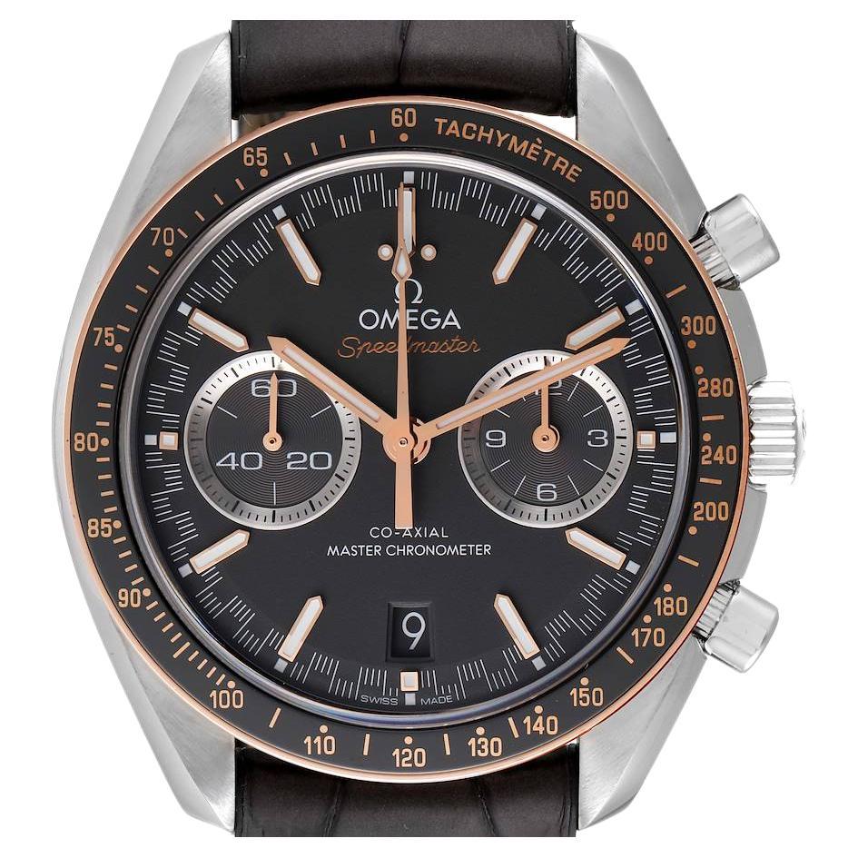 Omega Speedmaster Racing Steel Rose Gold Watch 329.23.44.51.06.001 Box Card For Sale