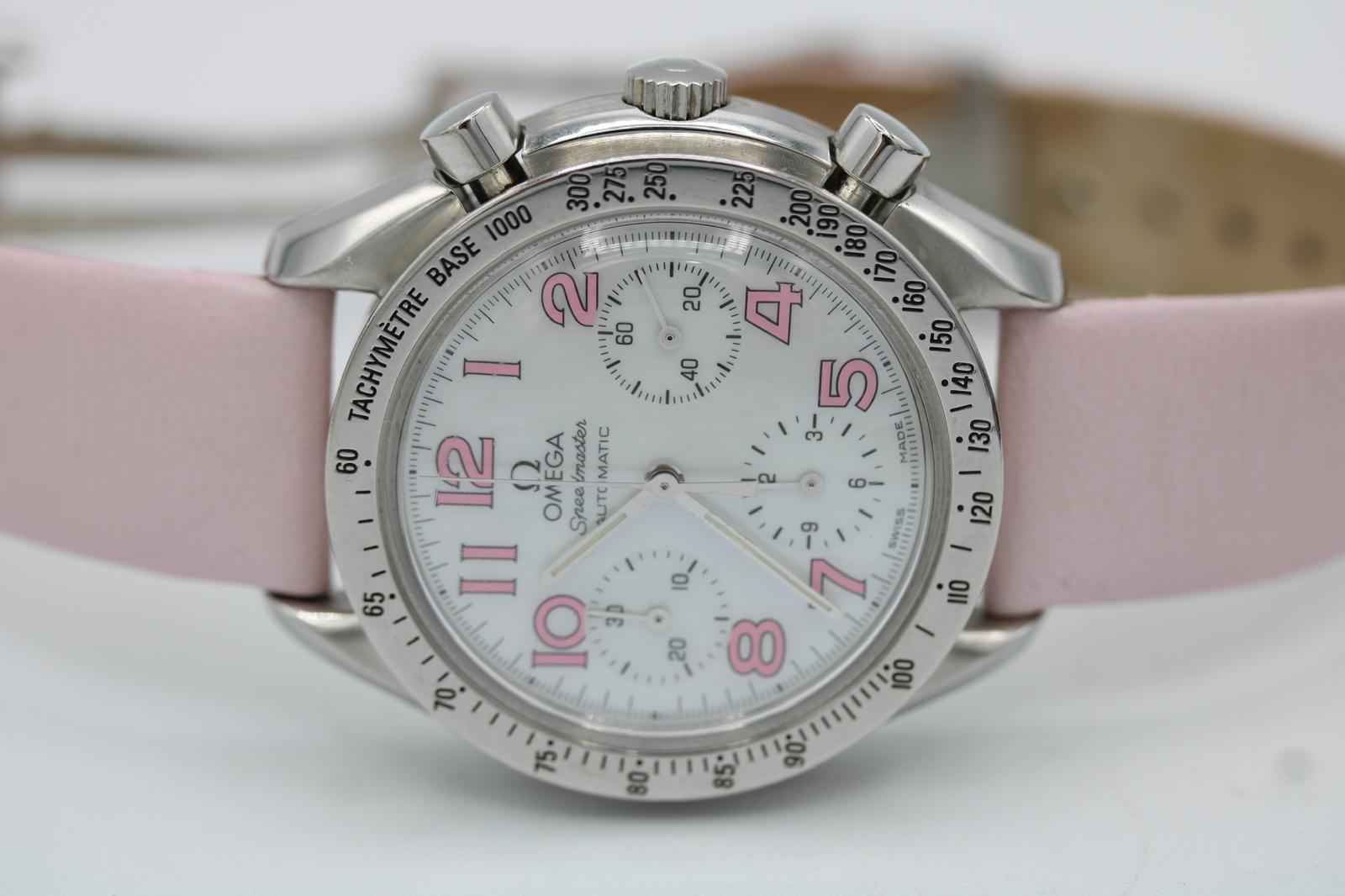 Omega Speedmaster 'Reduziert' 3834.74.34  MOP Zifferblatt Rosa Stundenmarkierungen 39mm im Angebot 6