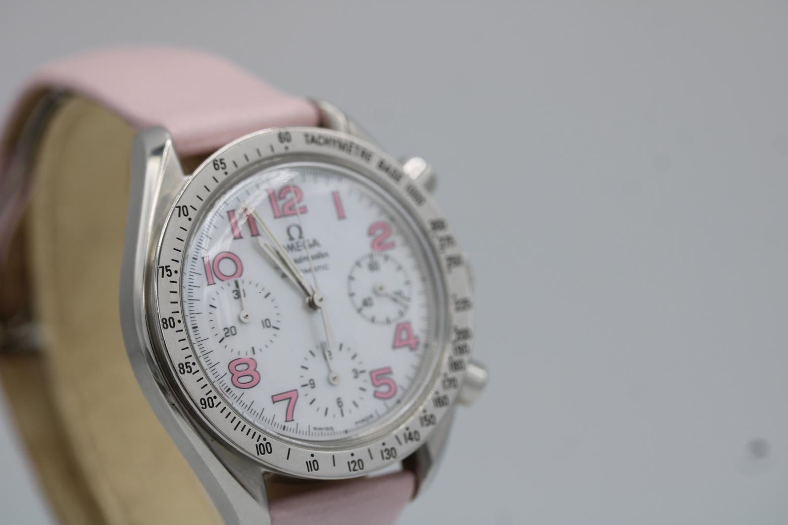 Omega Speedmaster 'Reduziert' 3834.74.34  MOP Zifferblatt Rosa Stundenmarkierungen 39mm im Angebot 9