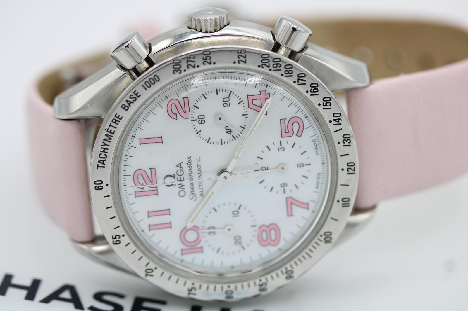 Omega Speedmaster 'Reduziert' 3834.74.34  MOP Zifferblatt Rosa Stundenmarkierungen 39mm im Angebot 2