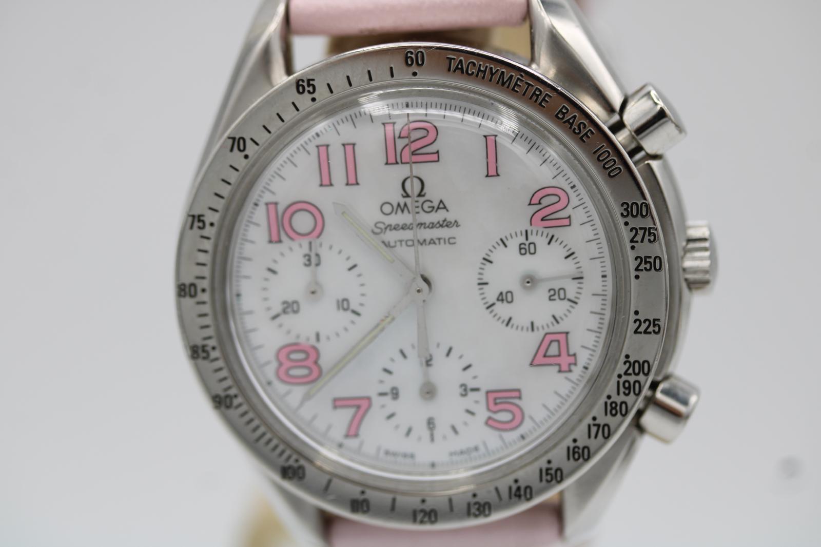 Omega Speedmaster 'Reduziert' 3834.74.34  MOP Zifferblatt Rosa Stundenmarkierungen 39mm im Angebot 4