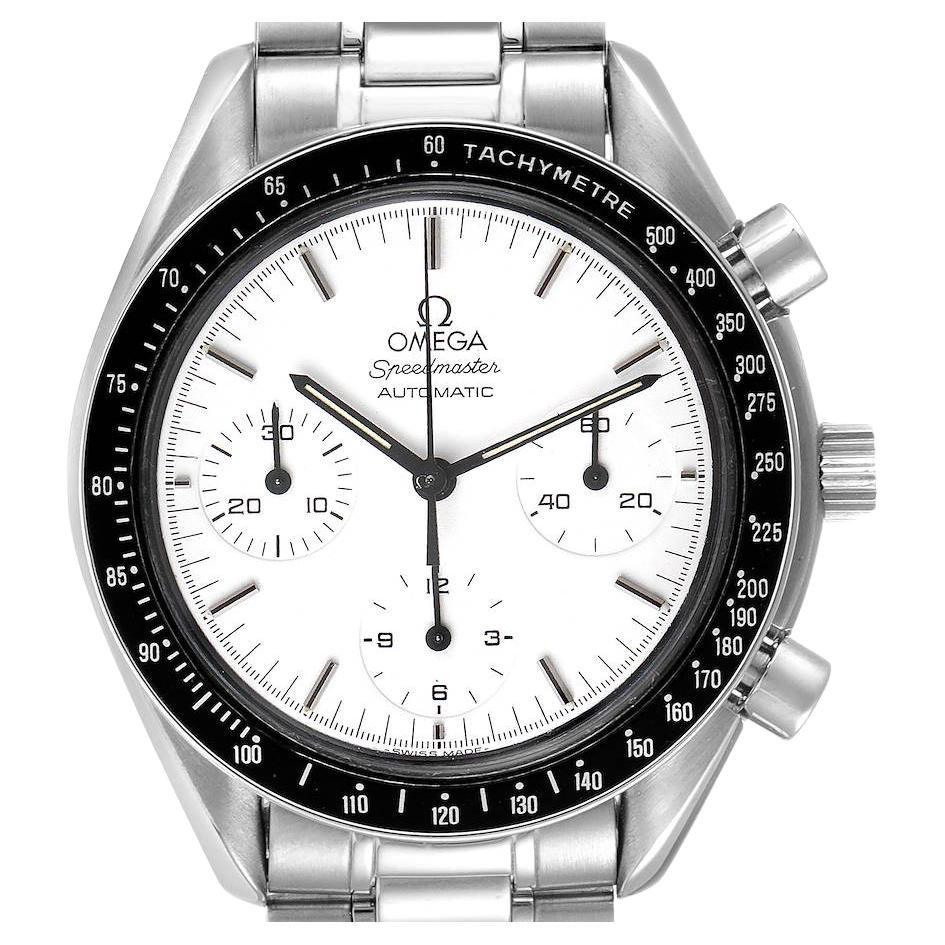 Omega Speedmaster Reduced Albino White Dial Mens Watch 3510.20.00 For Sale