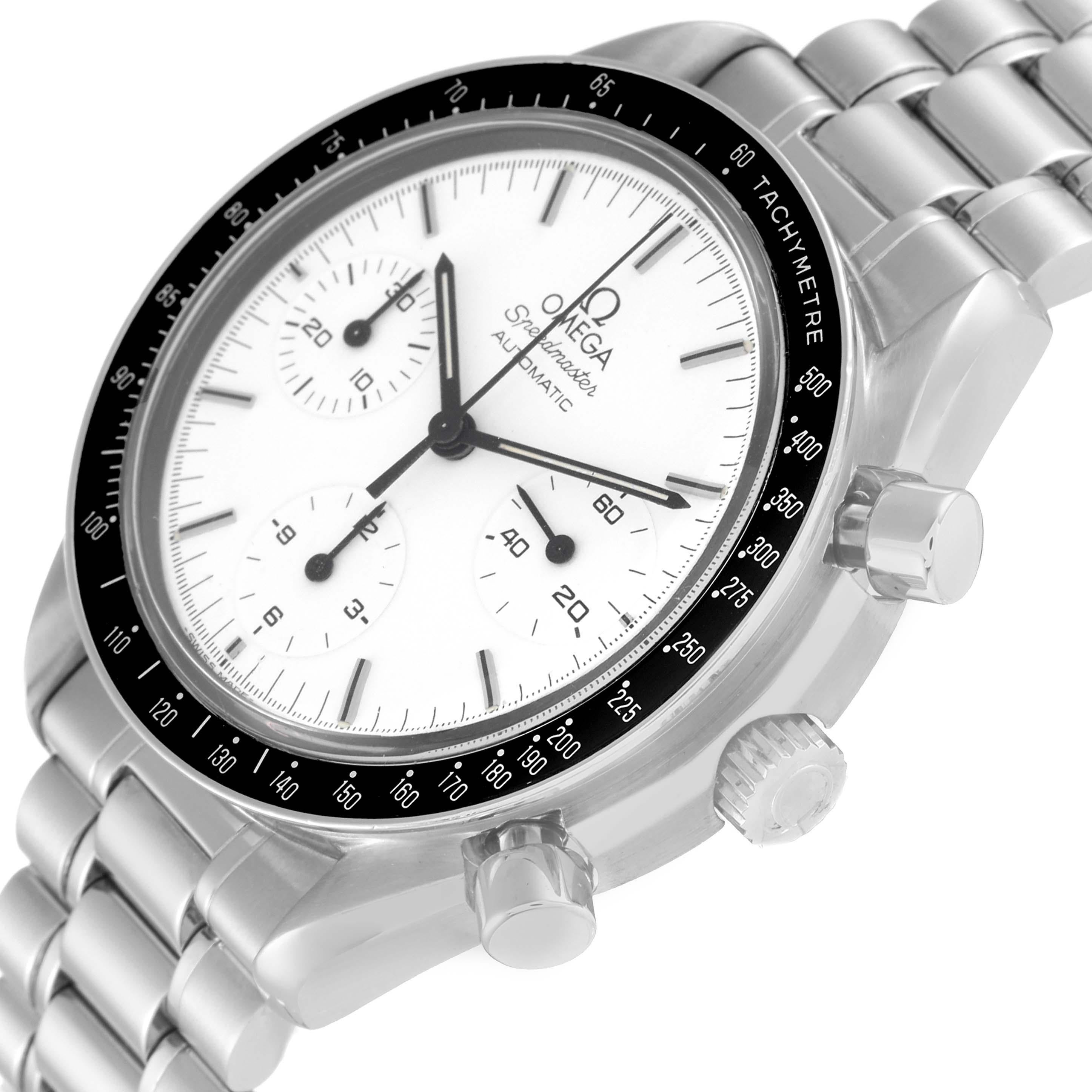 Omega Speedmaster Reduced Albino White Dial Steel Mens Watch 3510.20.00 In Excellent Condition In Atlanta, GA