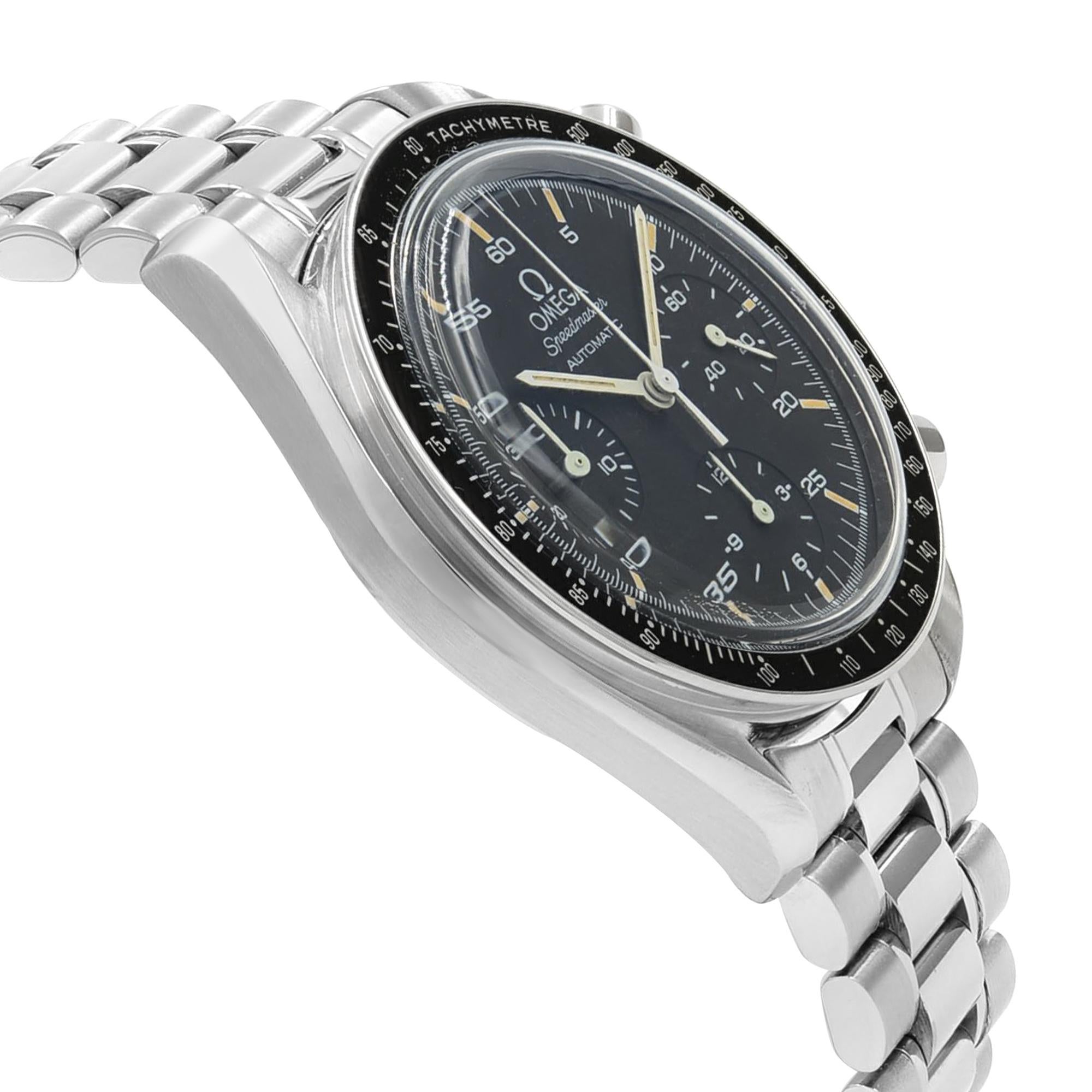 Omega Speedmaster Reduced Black Dial Steel Automatic Men's Watch 3510.50.00 In Good Condition In New York, NY