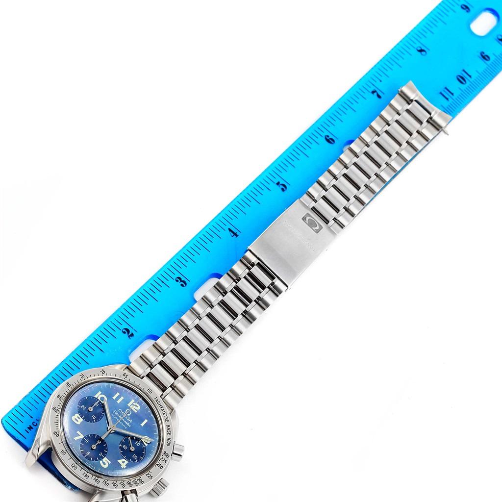 Omega Speedmaster Reduced Blue Mother of Pearl Dial Watch 3502.73.00 For Sale 3