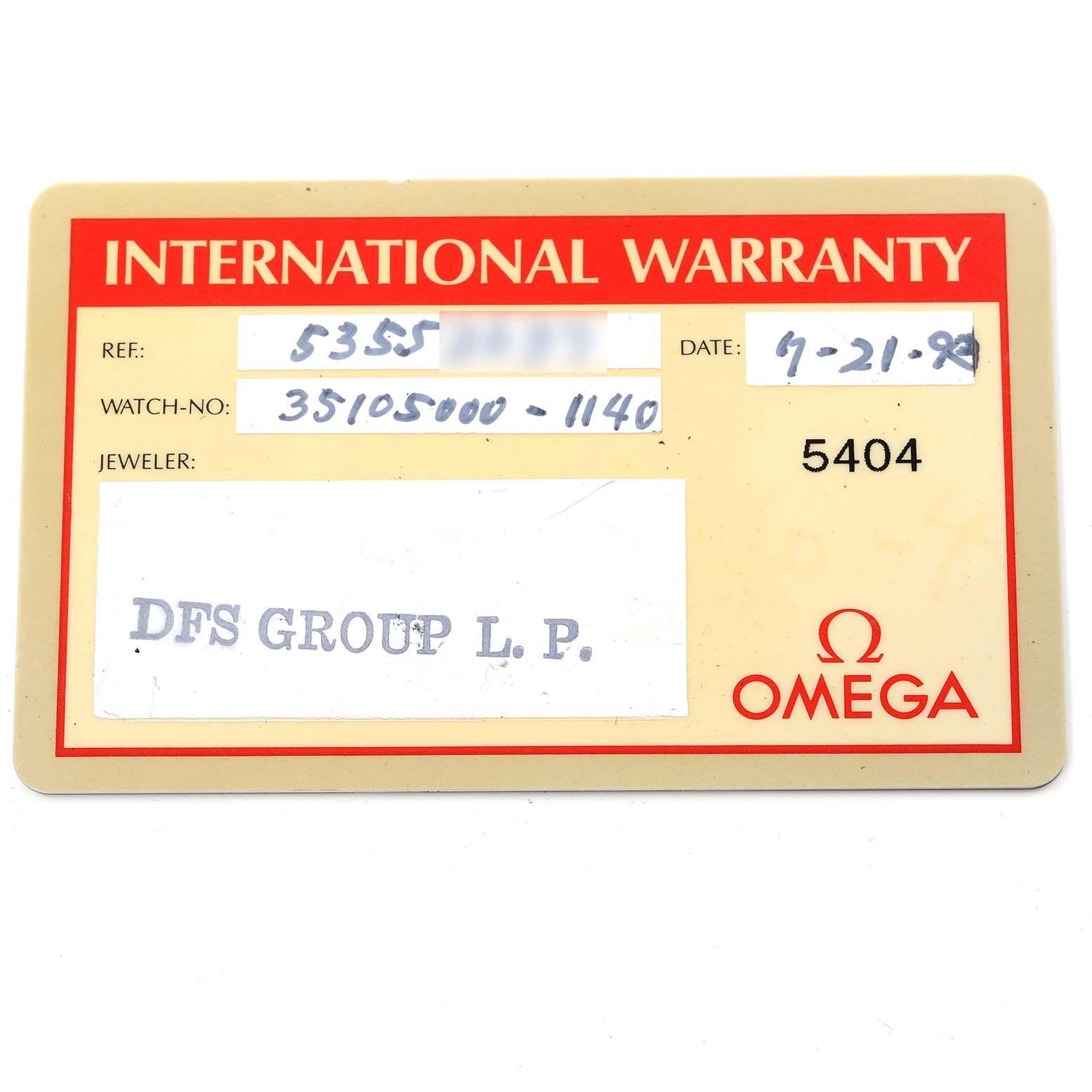 Omega Speedmaster Reduced Chronograph Hesalite Steel Mens Watch 3510.50.00 Card 5