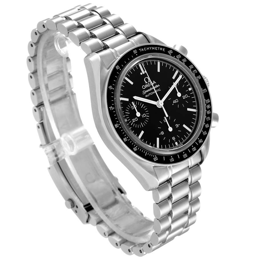 Omega Speedmaster Reduced Chronograph Steel Mens Watch 3539.50.00 Card In Excellent Condition In Atlanta, GA