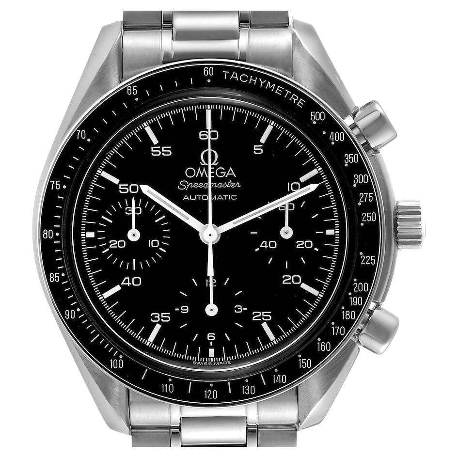 Omega Speedmaster Reduced Hesalite Chronograph Steel Mens Watch 3510.50.00 Card For Sale
