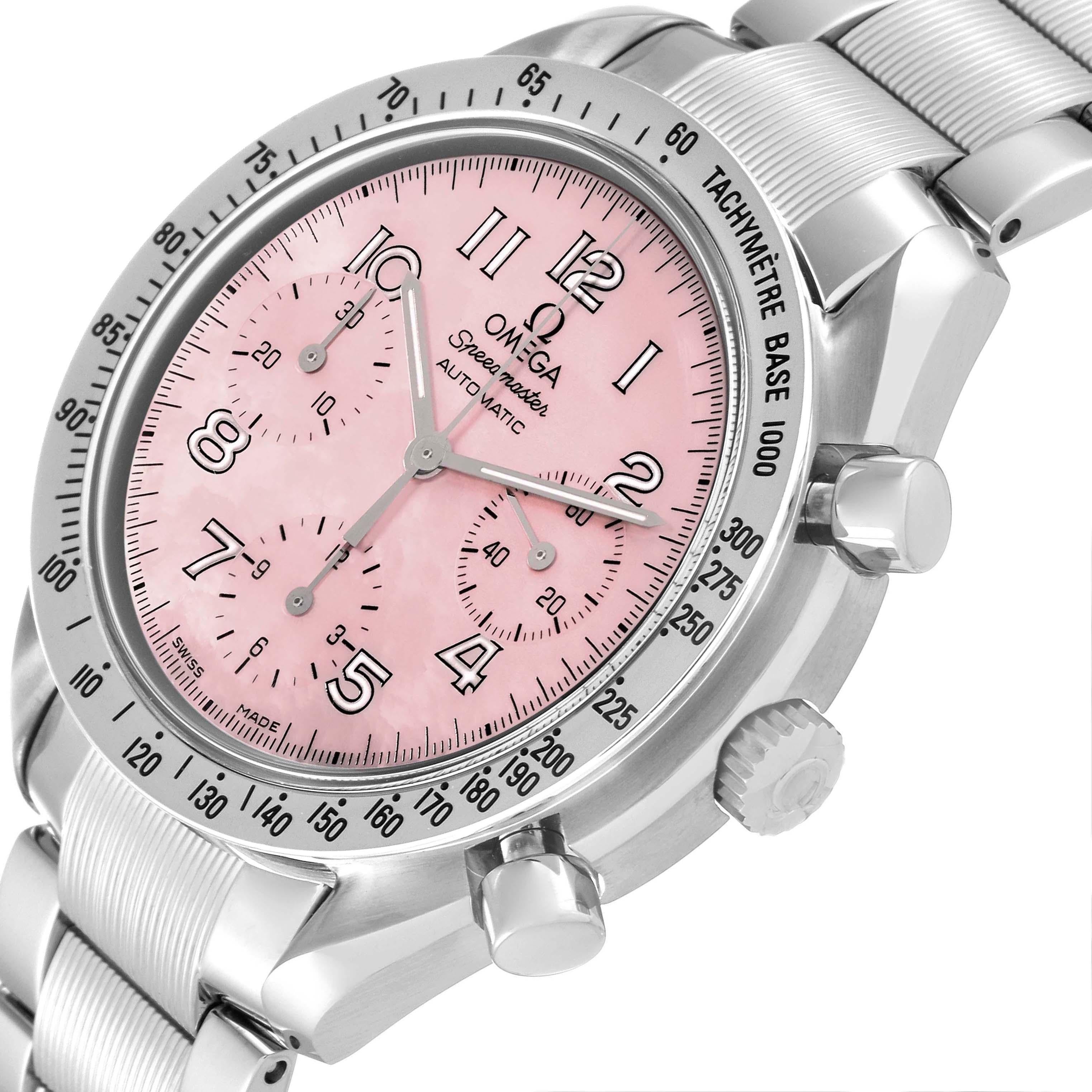 Men's Omega Speedmaster Reduced Pink MOP Dial Mens Watch 3502.78.00 Box Card