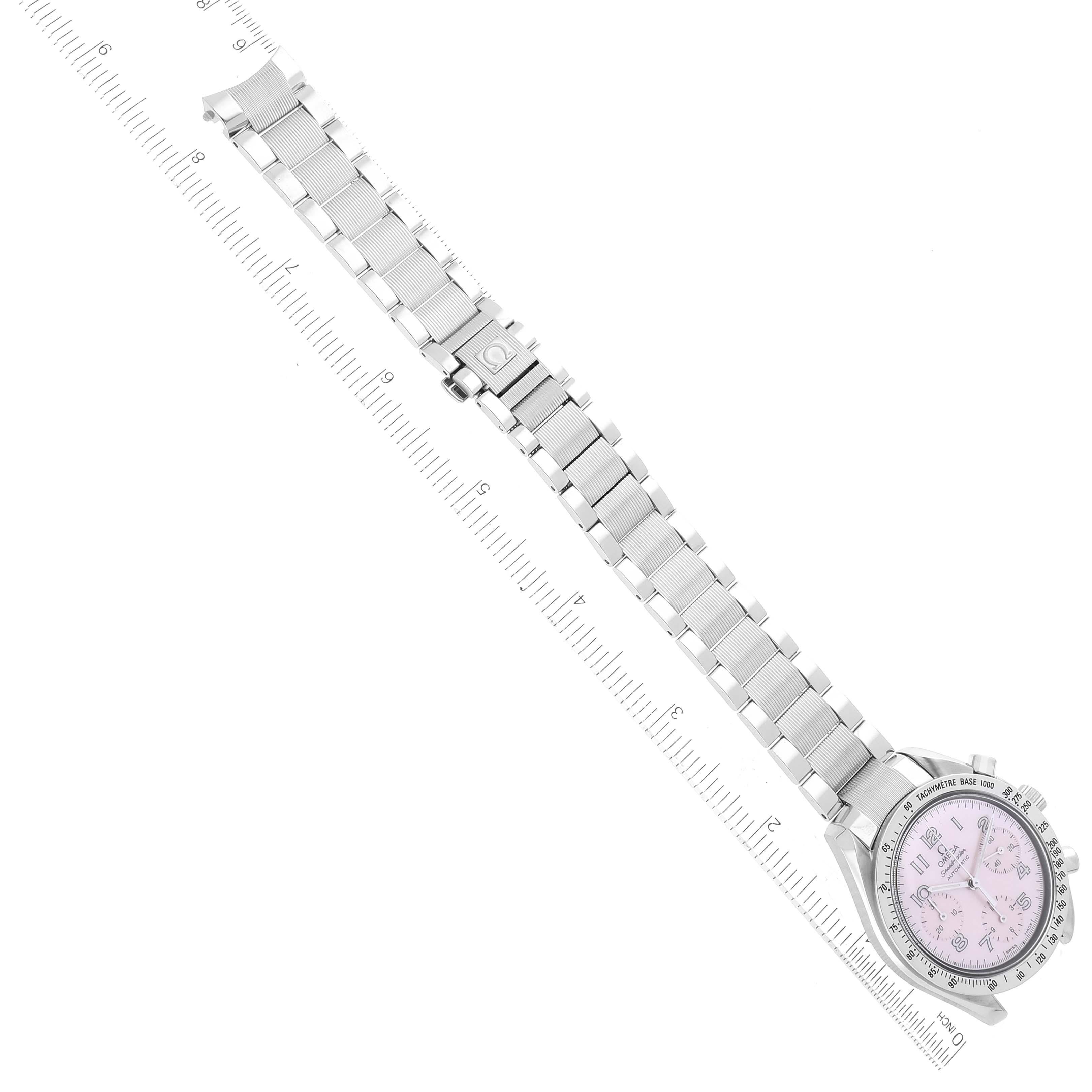 Omega Speedmaster Reduced Pink MOP Dial Mens Watch 3502.78.00 Box Card 3