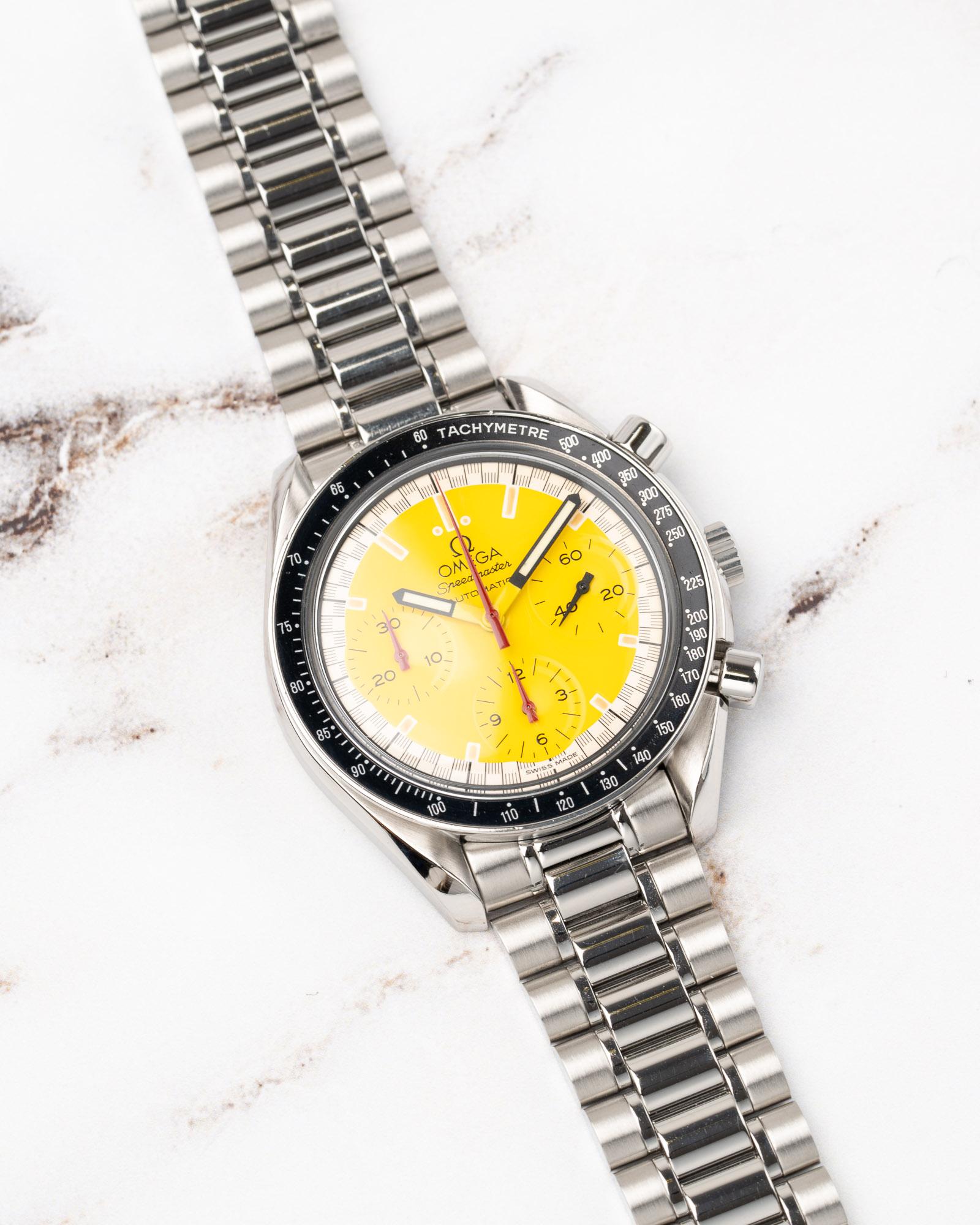 Omega Speedmaster Reduced Racing Michael Schumacher 3510.12 Yellow Dial For Sale 6