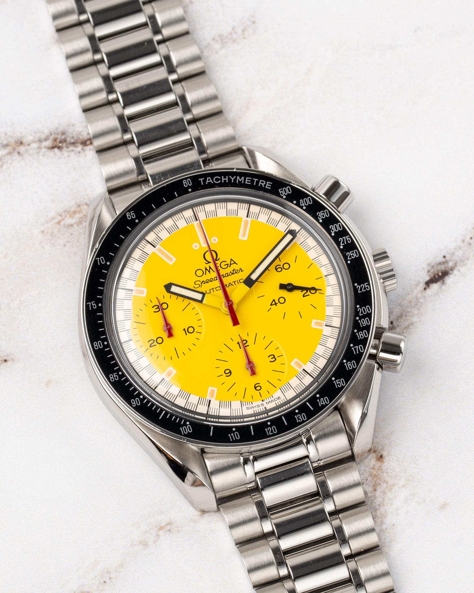 Omega Speedmaster Reduced Racing Michael Schumacher 3510.12 Yellow Dial For Sale 4