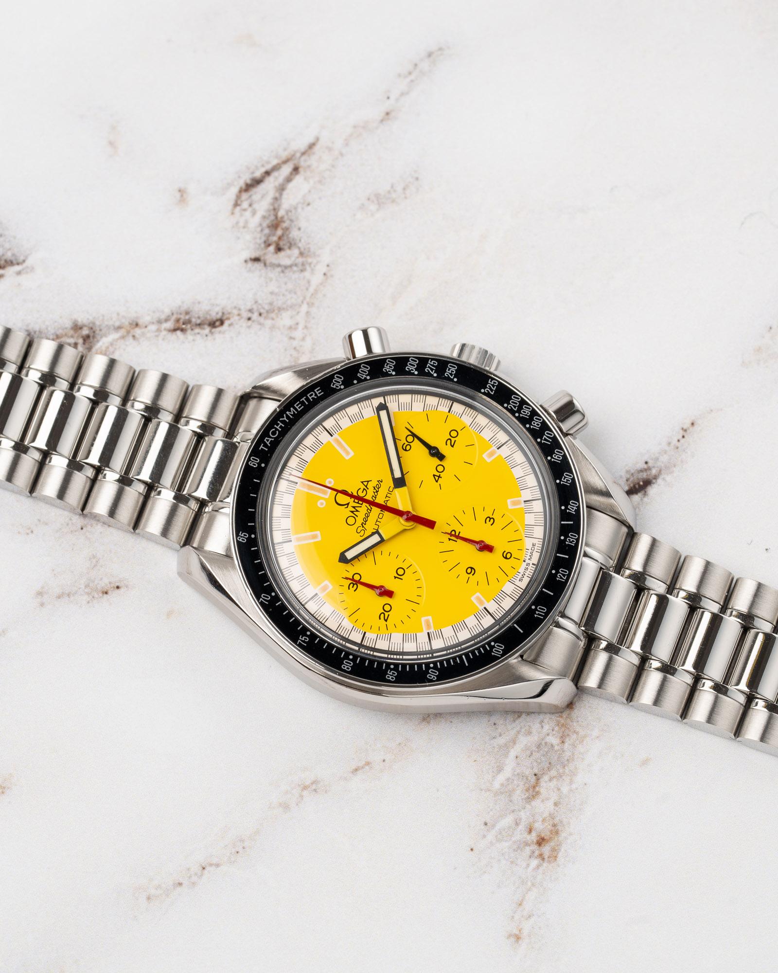 Omega Speedmaster Reduced Racing Michael Schumacher 3510.12 Yellow Dial For Sale 5
