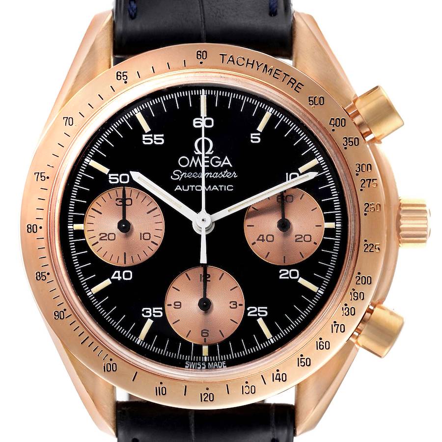 Omega Speedmaster Rose Gold Black Dial Mens Watch 1750033