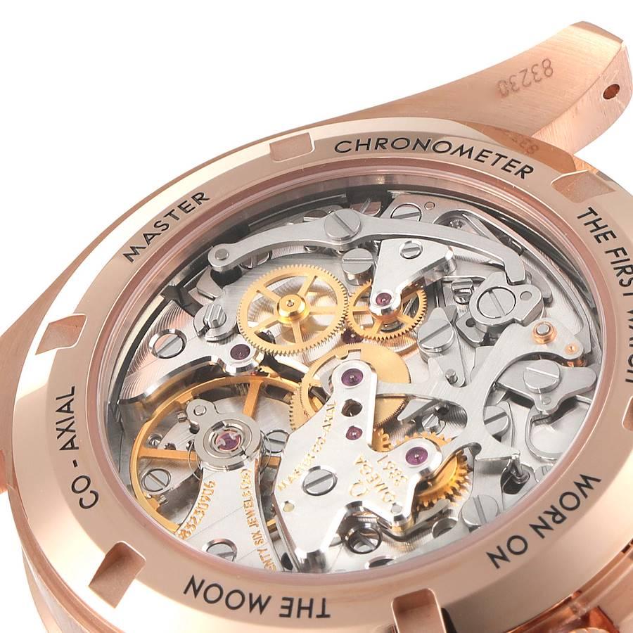 Omega Speedmaster Rose Gold Mens Moonwatch 310.63.42.50.01.001 Unworn In Excellent Condition For Sale In Atlanta, GA