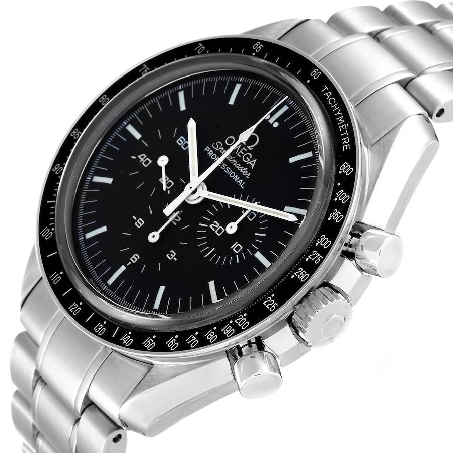 Omega Speedmaster Sapphire Sandwich Mens MoonWatch 3573.50.00 Box Card In Excellent Condition For Sale In Atlanta, GA