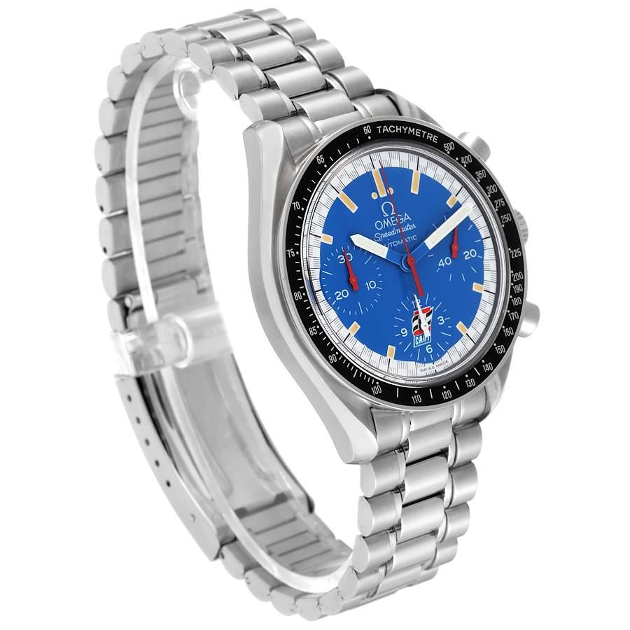 Omega Speedmaster Schumacher Blue Dial Automatic Mens Watch 3510.80.00 In Excellent Condition In Atlanta, GA