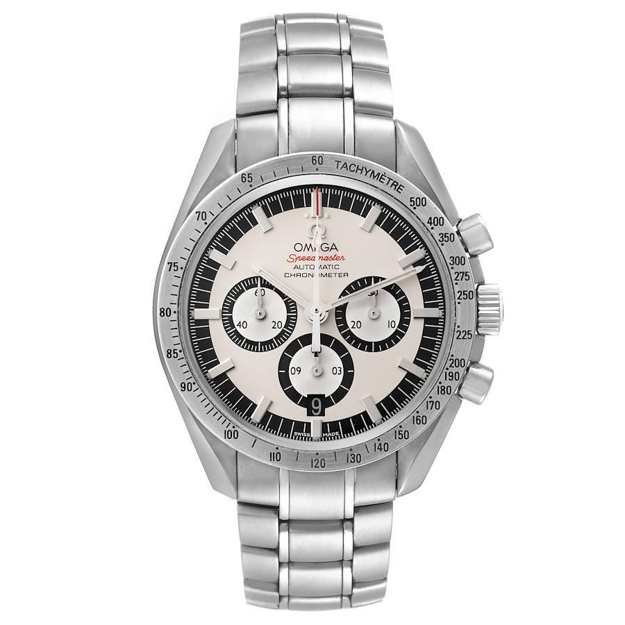 Omega Speedmaster Schumacher Legend Limited Edition Watch 3506.31.00. Officially certified chronometer automatic self-winding movement. Caliber 3301. Chronograph function. Stainless steel case 42.0 mm in diameter. Omega logo on a crown. Case