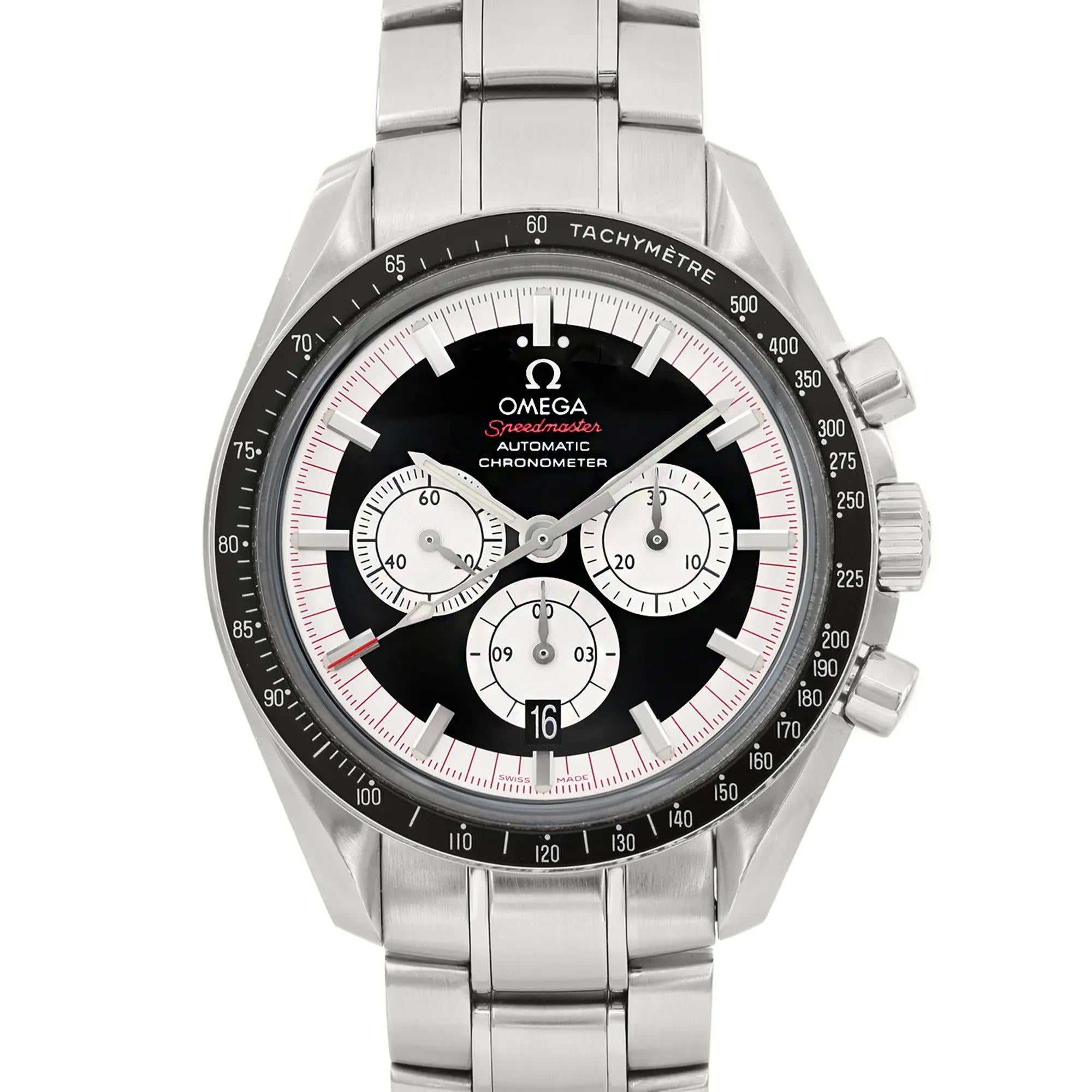 Pre-owned. Very good pre-owned condition. Comes with a box, hang tag and open papers. 

General Information
Brand: OMEGA
Model: Omega Speedmaster Schumacher
Model Number: 3507.51.00
Type: Wristwatch
Style: Sport
Department: Men
Vintage: