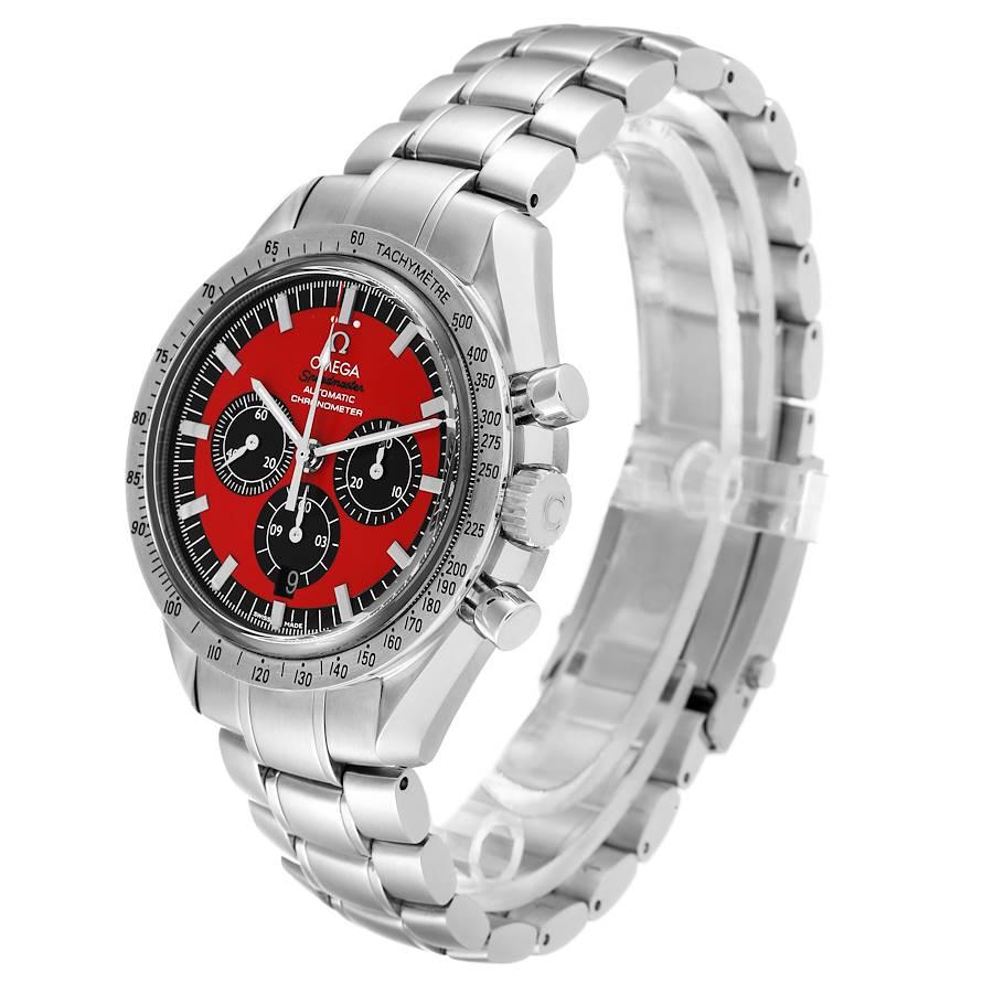 Omega Speedmaster Schumacher Legende Rote LE Herrenuhr 3506.61.00 BoxKarte im Zustand „Hervorragend“ in Atlanta, GA