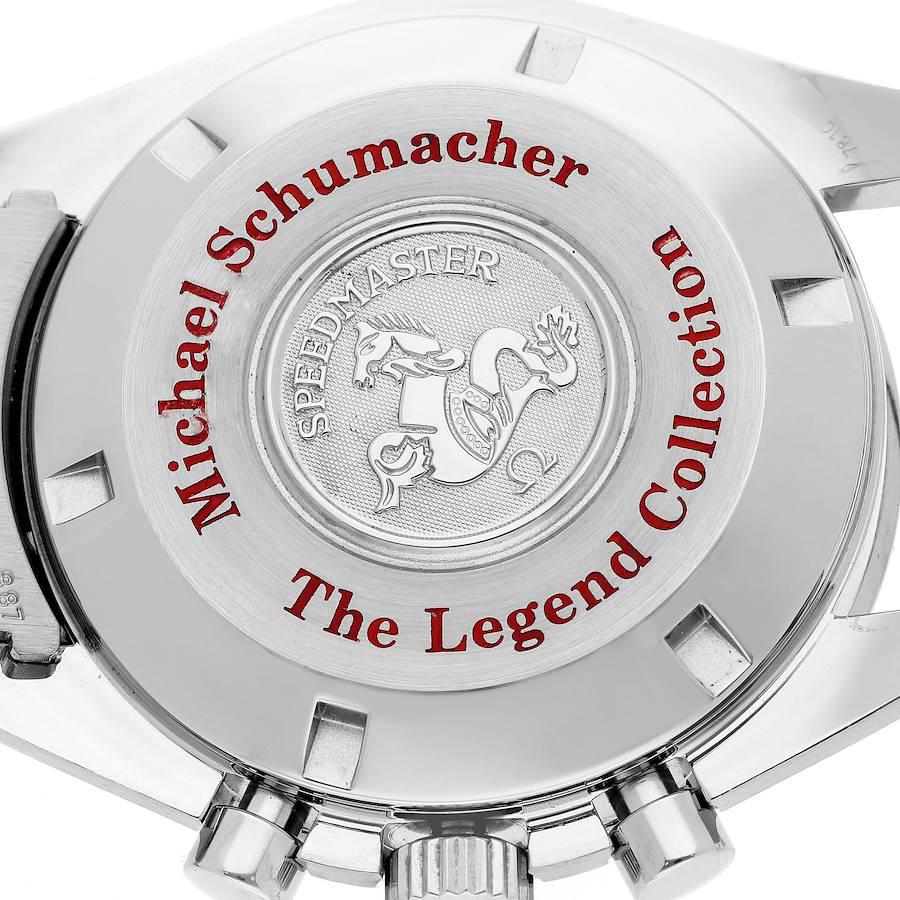 Omega Speedmaster Schumacher Legend Red LE Mens Watch 3506.61.00 Box Card In Excellent Condition In Atlanta, GA