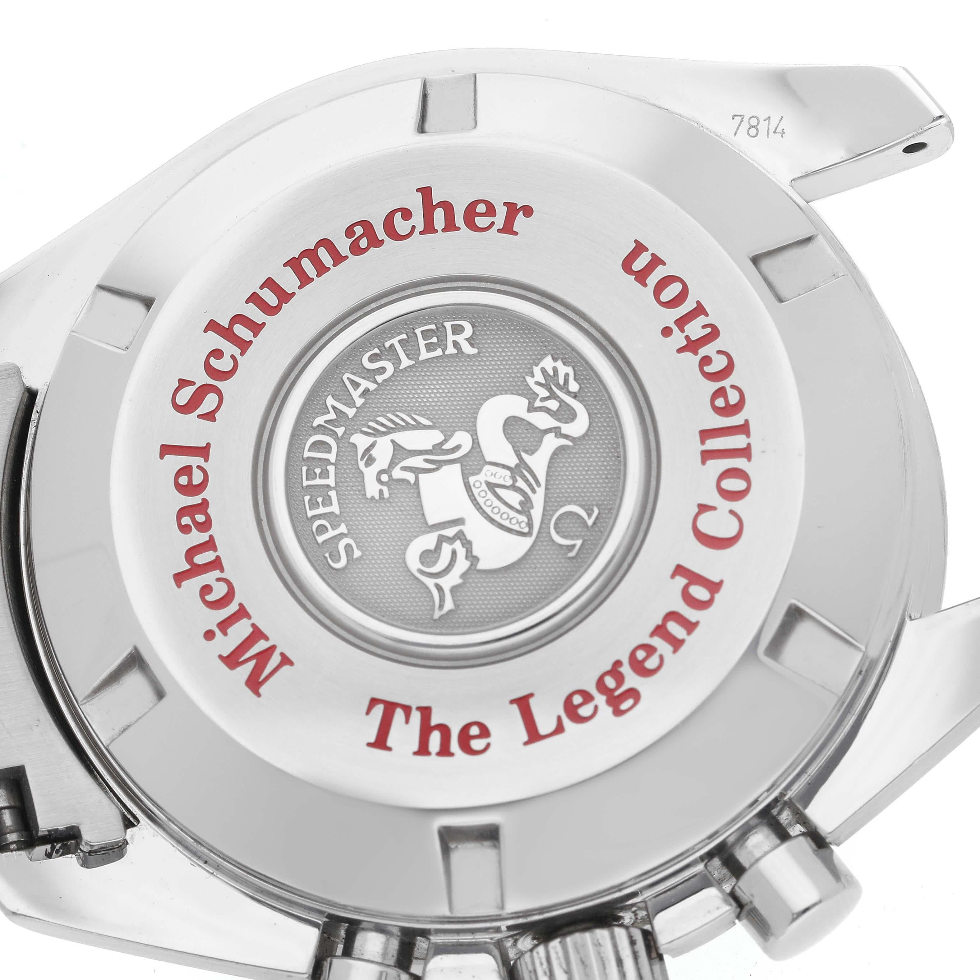 Men's Omega Speedmaster Schumacher Legend Red Limited Edition Steel Mens Watch For Sale
