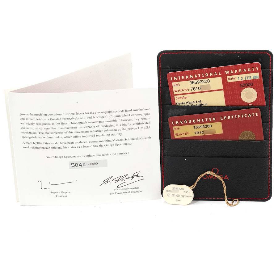 Orologio Omega Speedmaster Schumacher Edizione Limitata in Acciaio 3559.32.00 Scheda Box 5