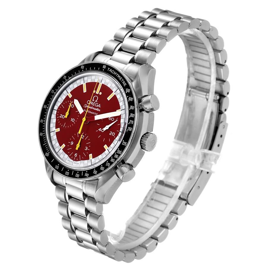 Omega Speedmaster Schumacher rotes Zifferblatt Herrenuhr 3510.61.00 Box Papiere im Angebot 1